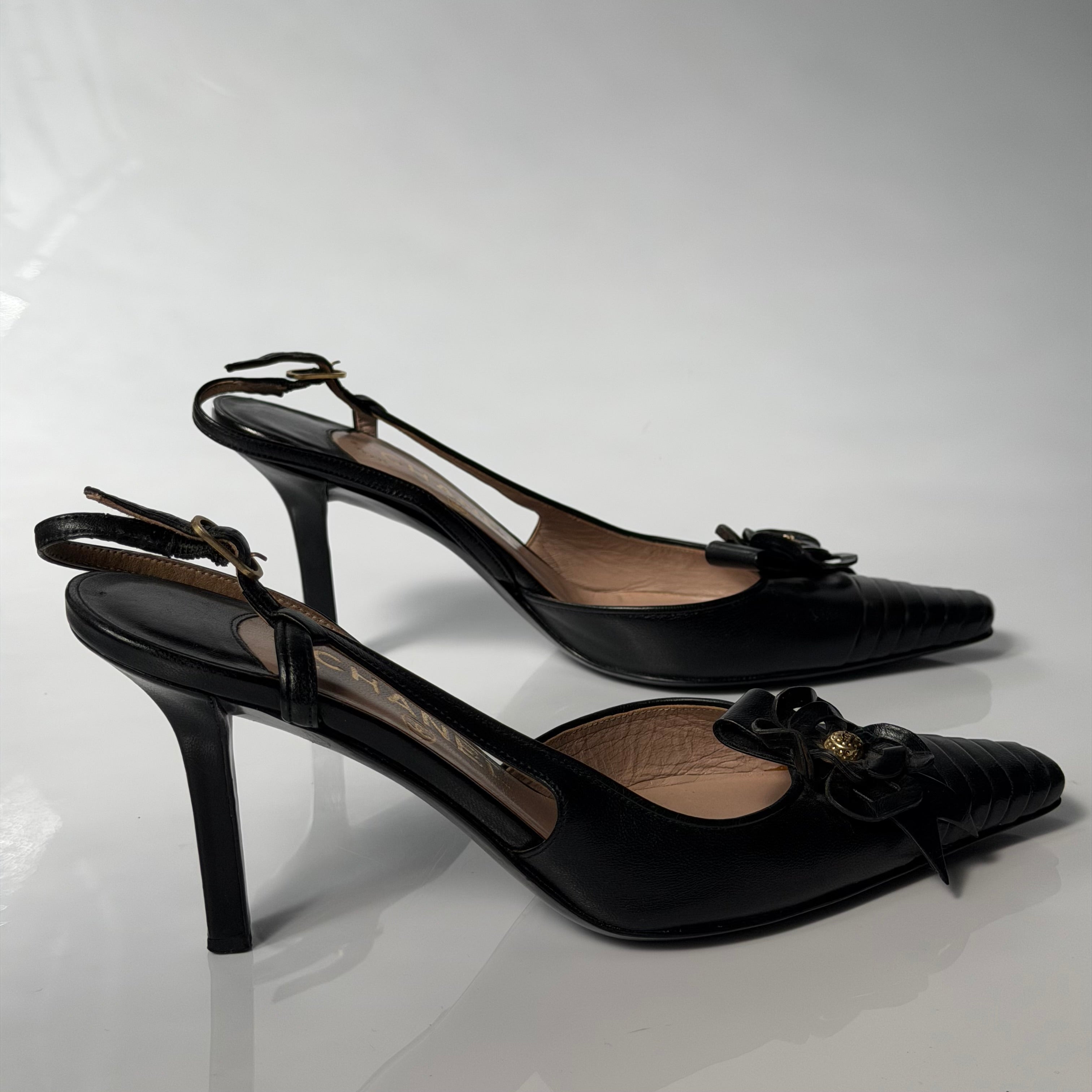 Chanel Slingback Camellia Heels