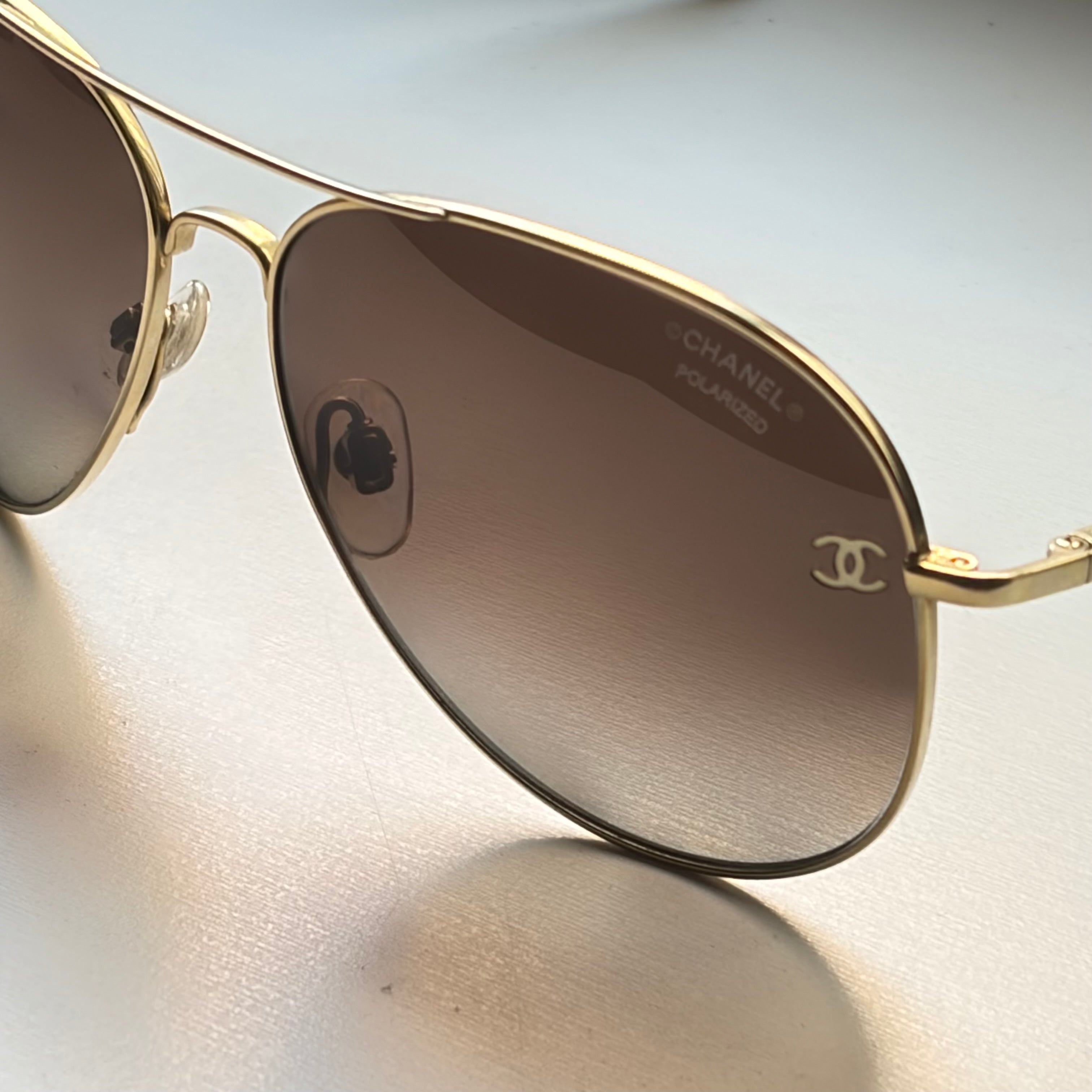 Chanel 4189 Aviator Golden CC Sunglasses