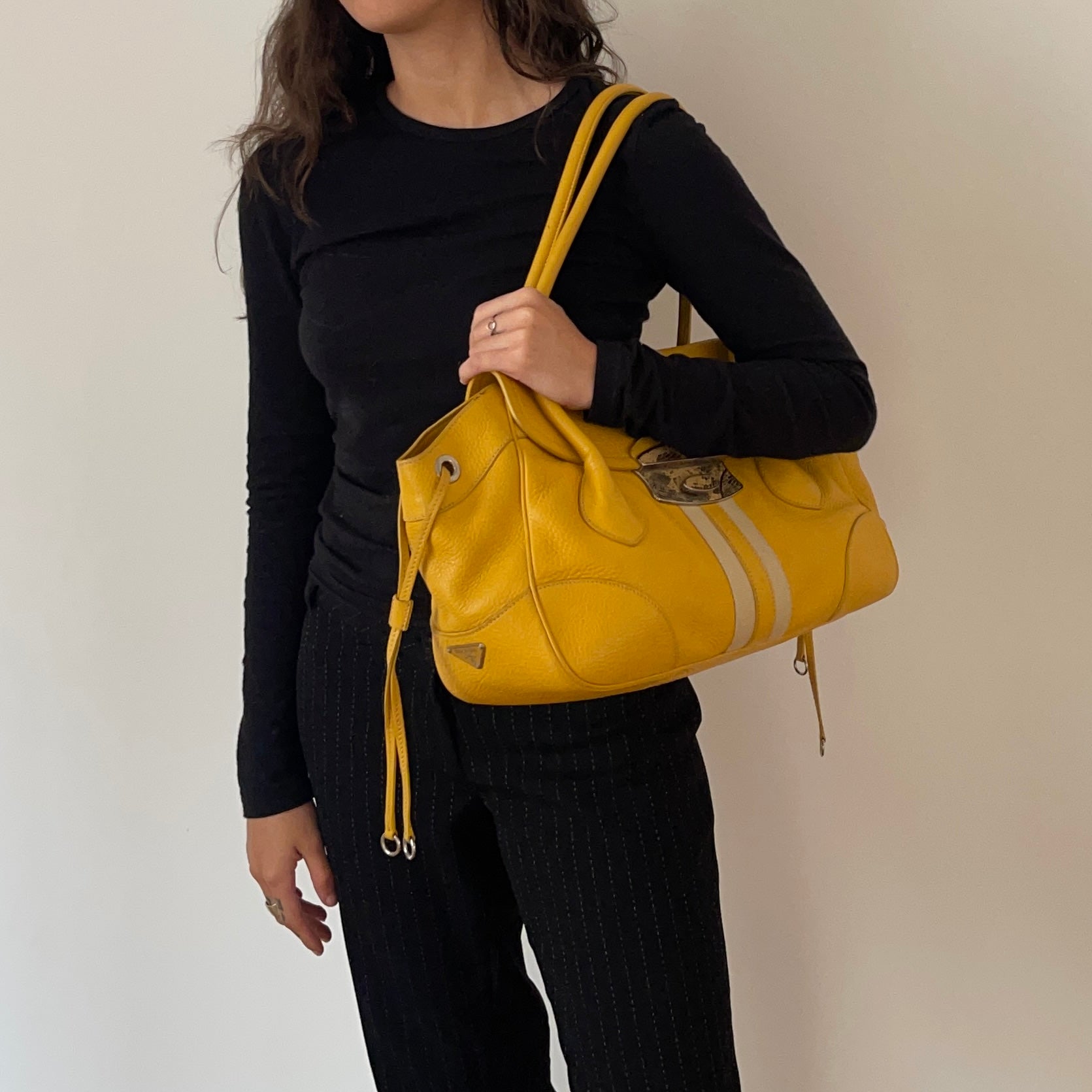Prada Vitello Daino Leather Skipper Shoulder Bag