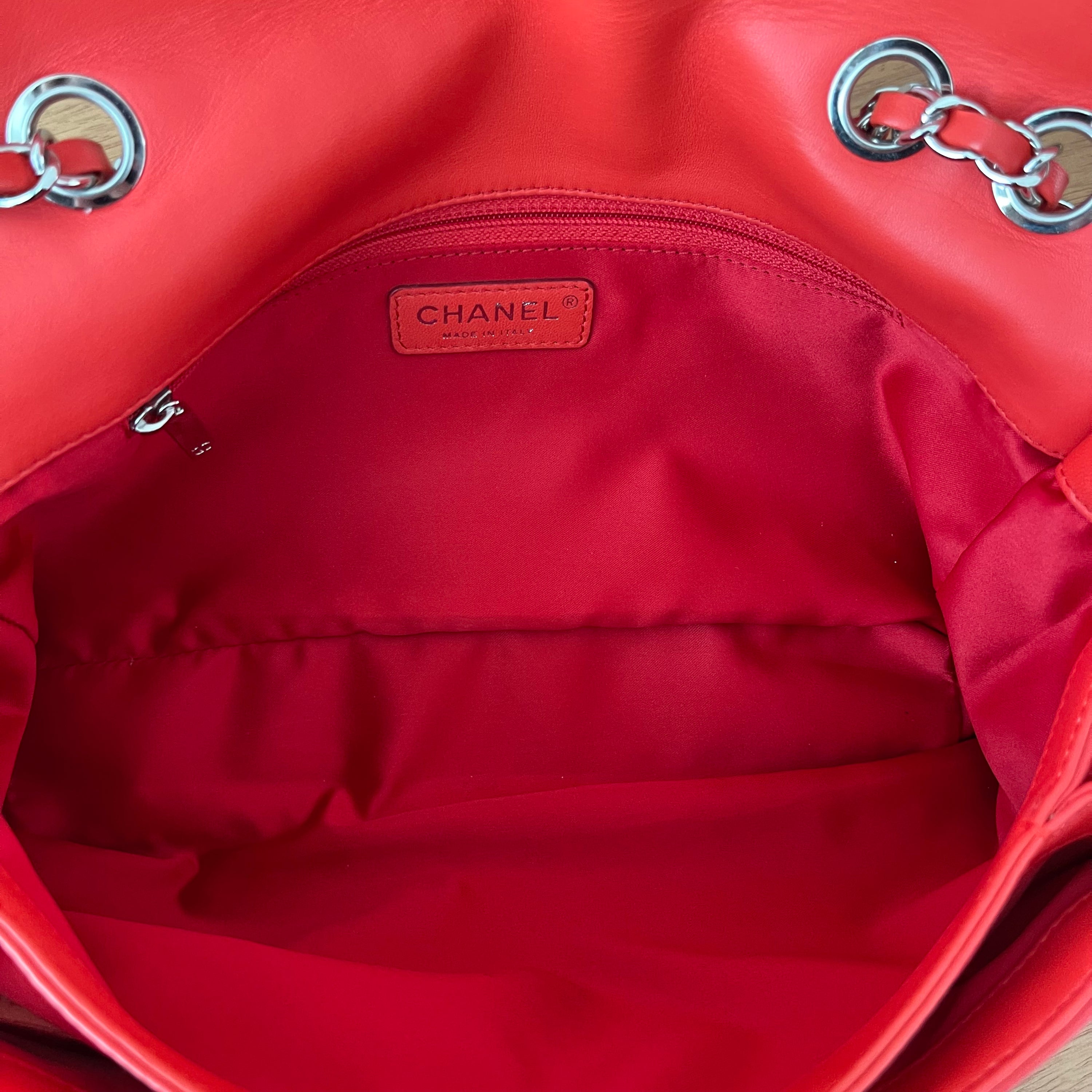 Chanel Wild Stitch Flap Red Lambskin Shoulder Bag