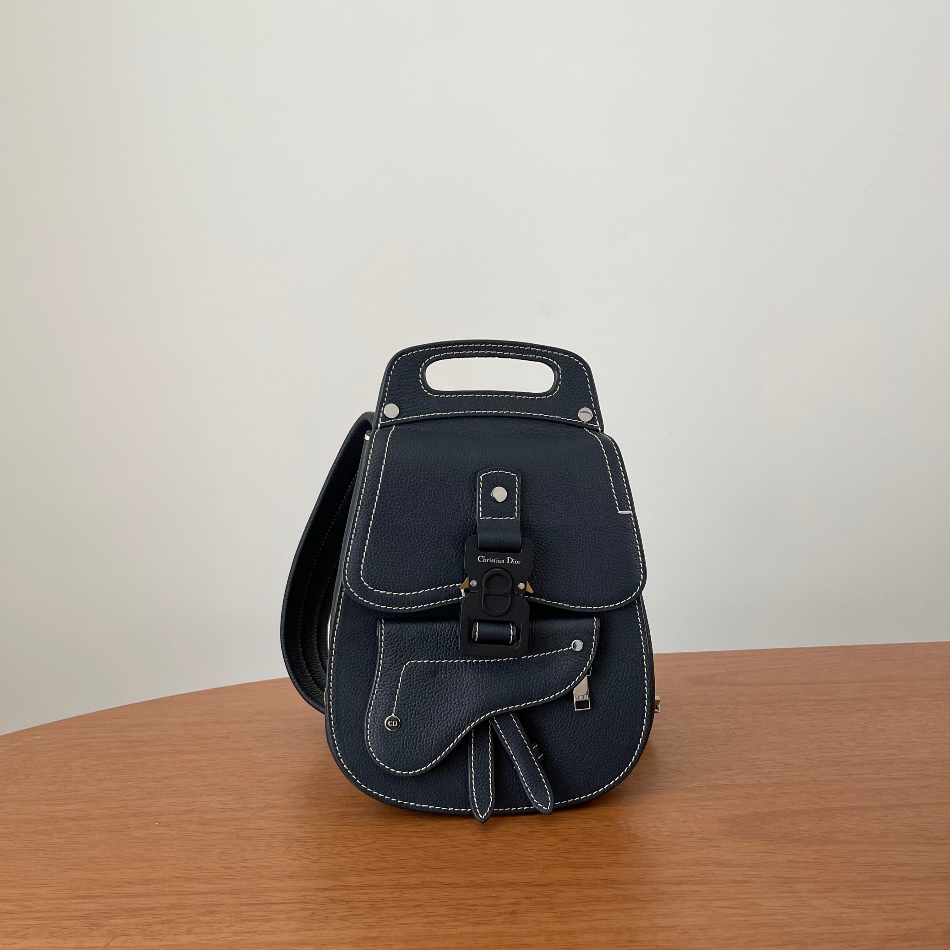 Christian Dior Gallop Sling Bag Deep Blue Marine Calfskin Backpack