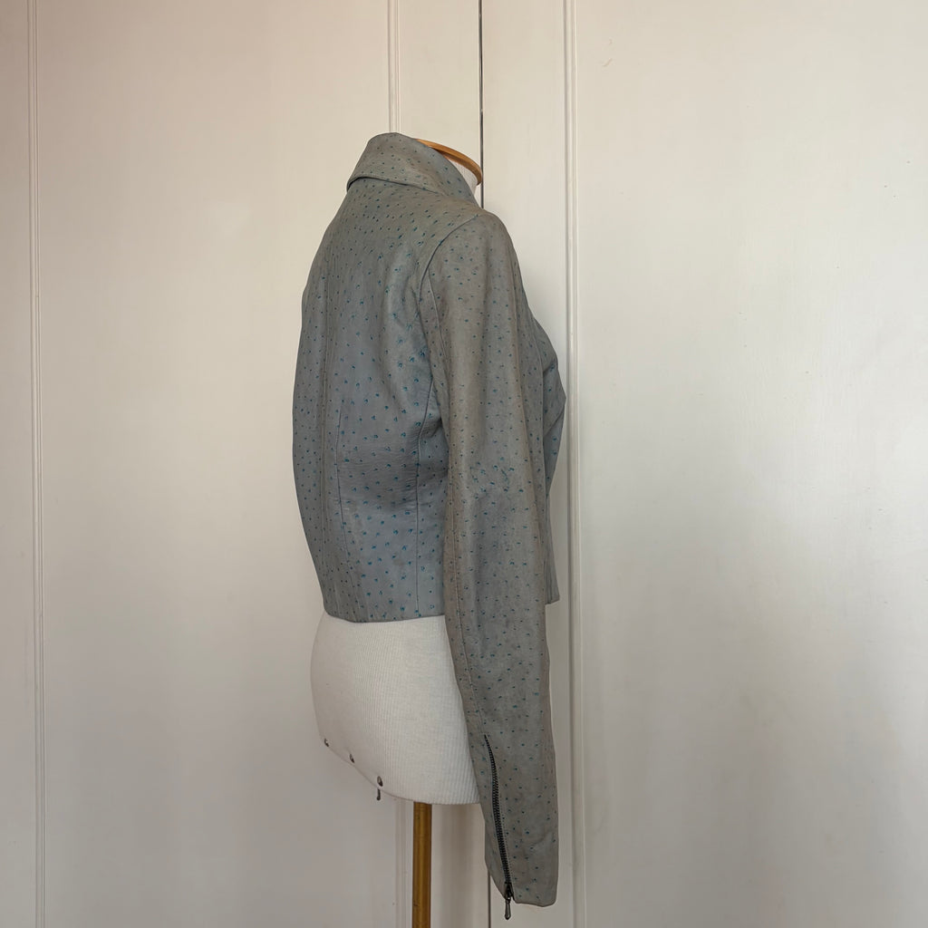 Christian Dior by John Galliano F/W 2000 Baby Blue Leather Jacket