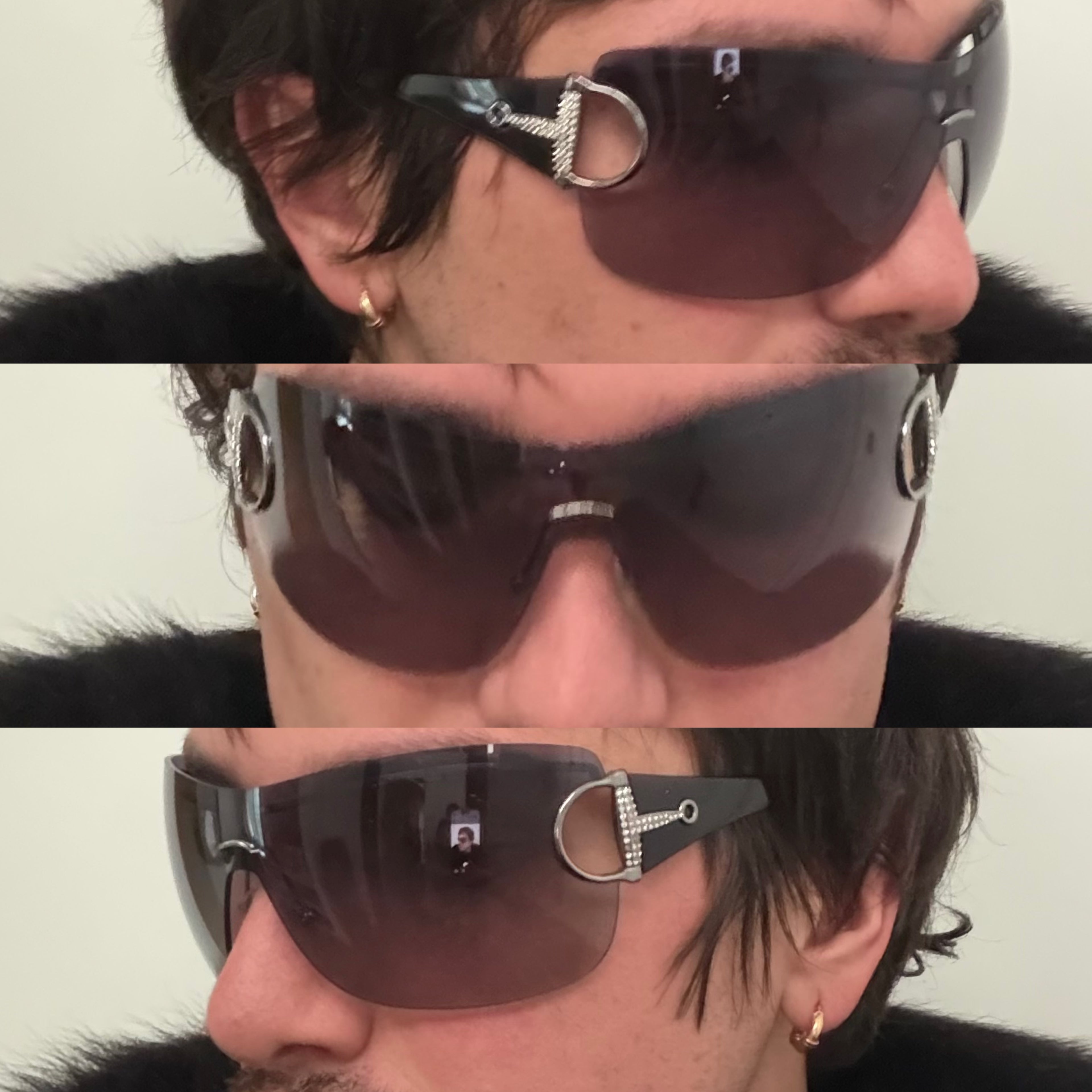 Gucci Horsebit Strass Sunglasses
