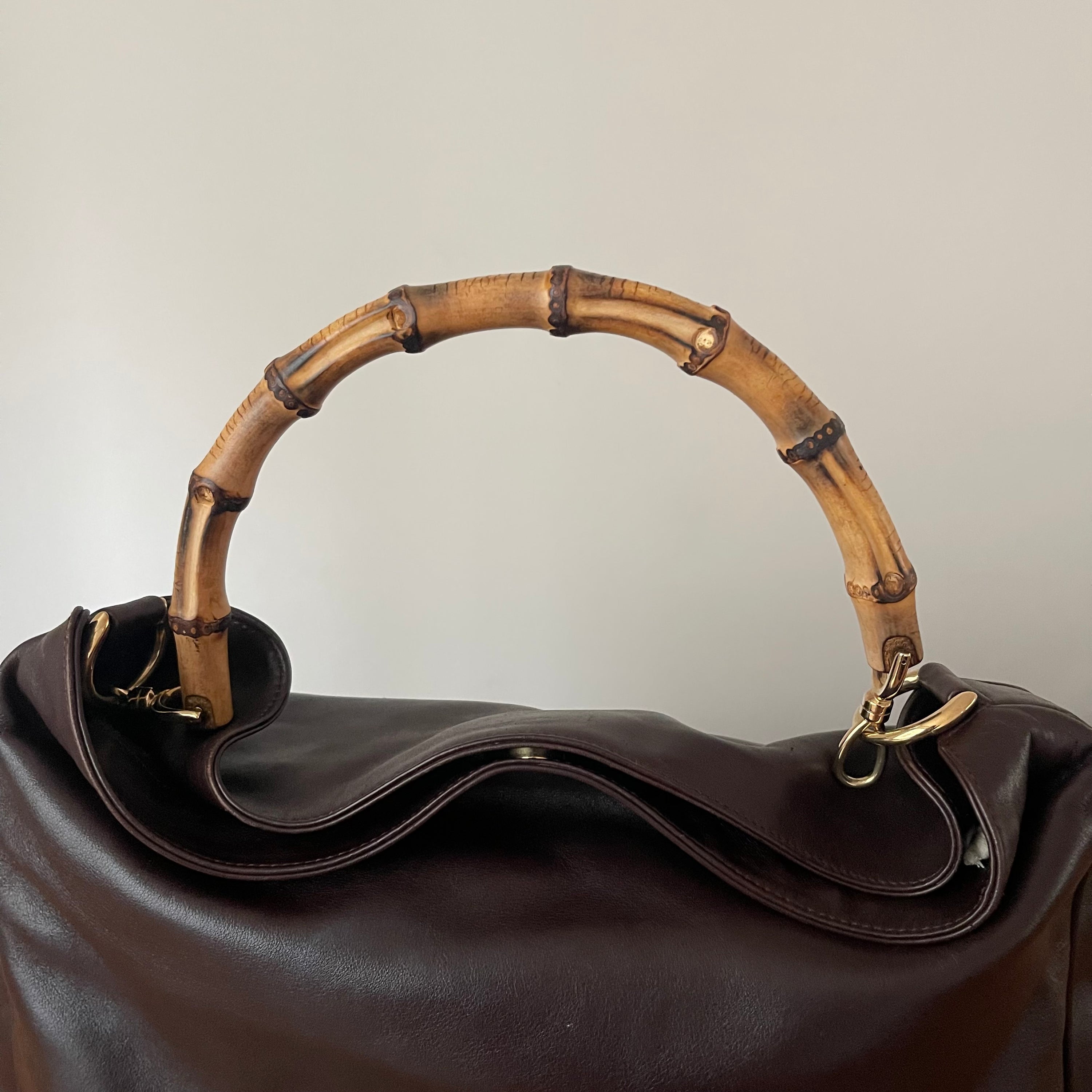 Gucci Bamboo Dark Brown Hobo Shoulder Bag