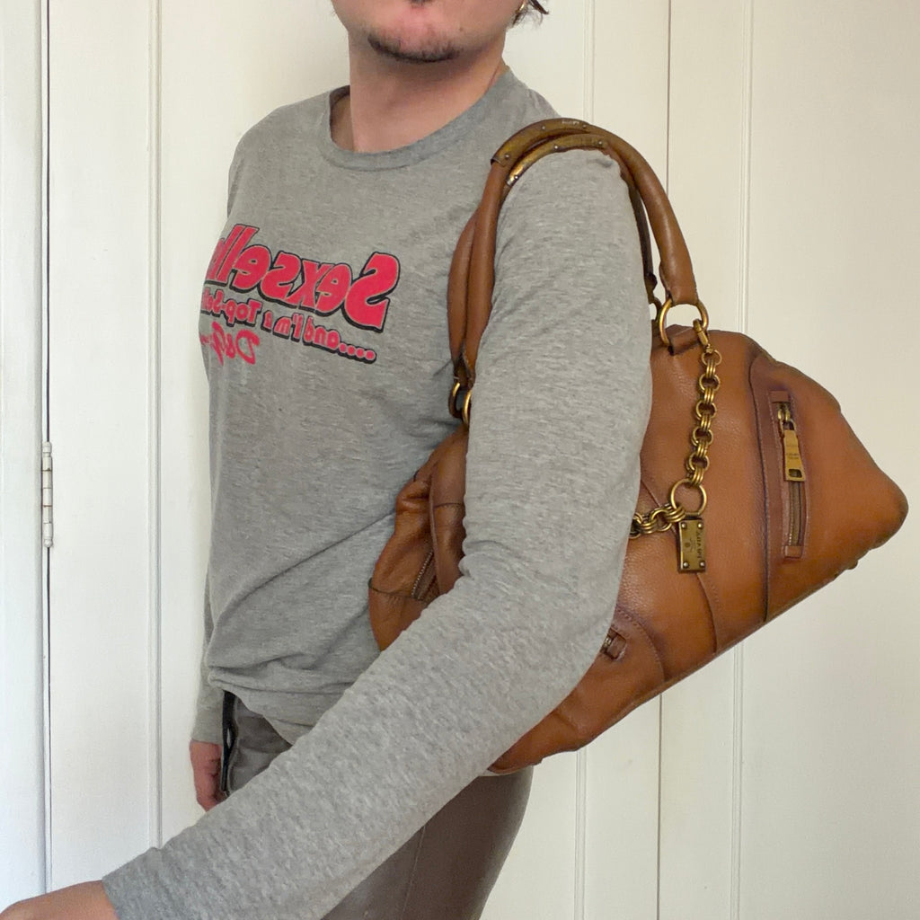 Prada Boston Chain Vitello Leather Bag