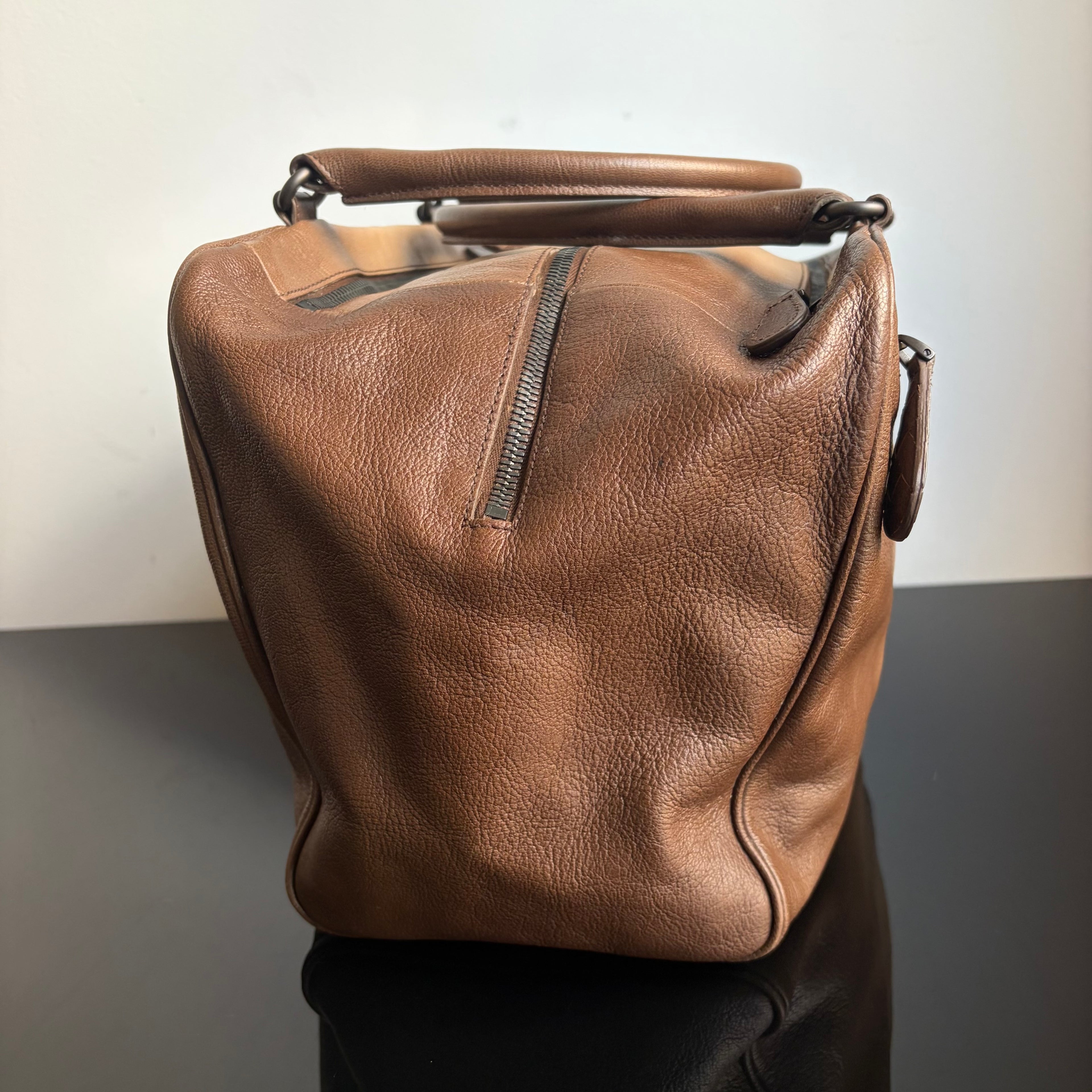 Bottega Veneta Brown Ombre Leather Brera Bowler Bag