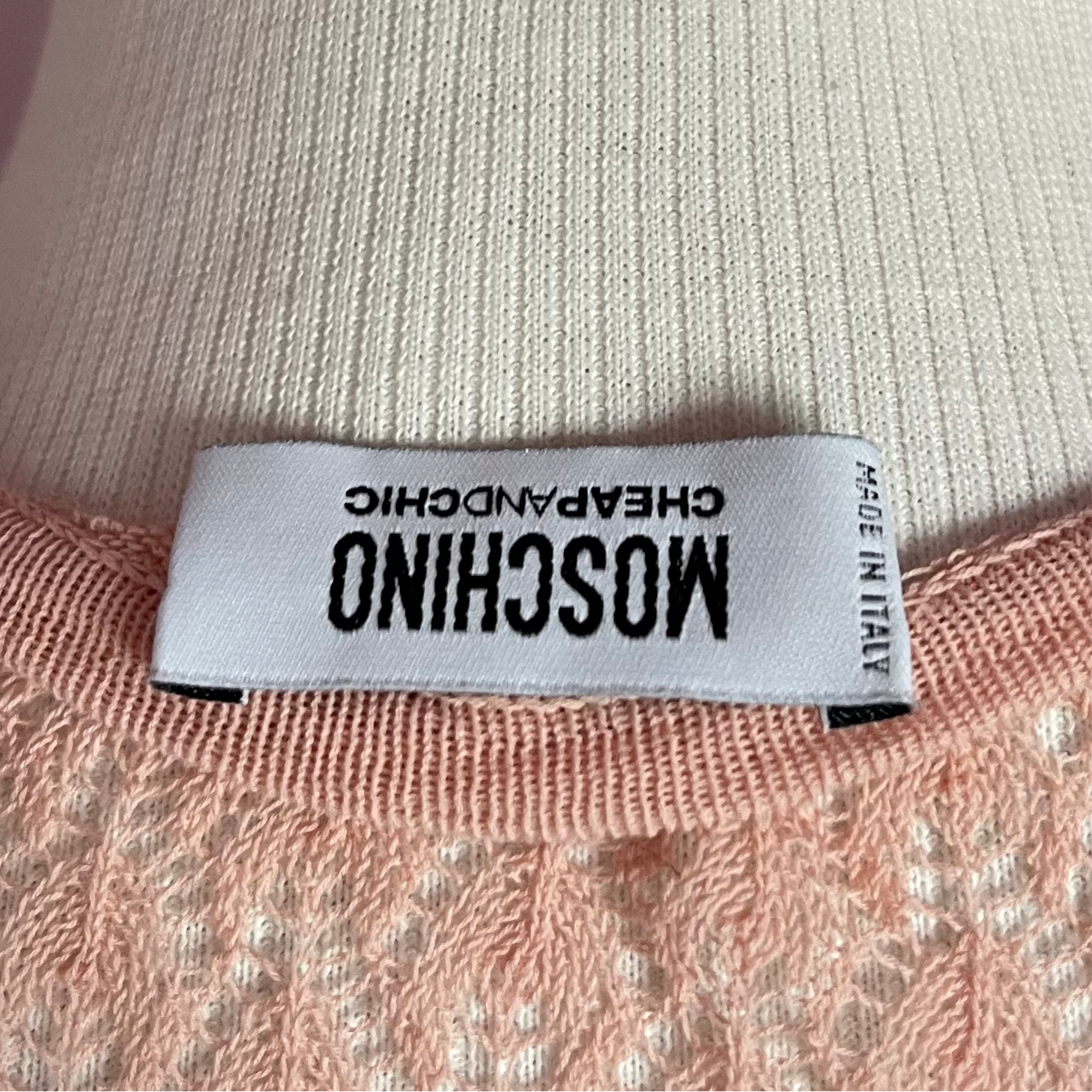 Moschino Embroidered Pink Cardigan