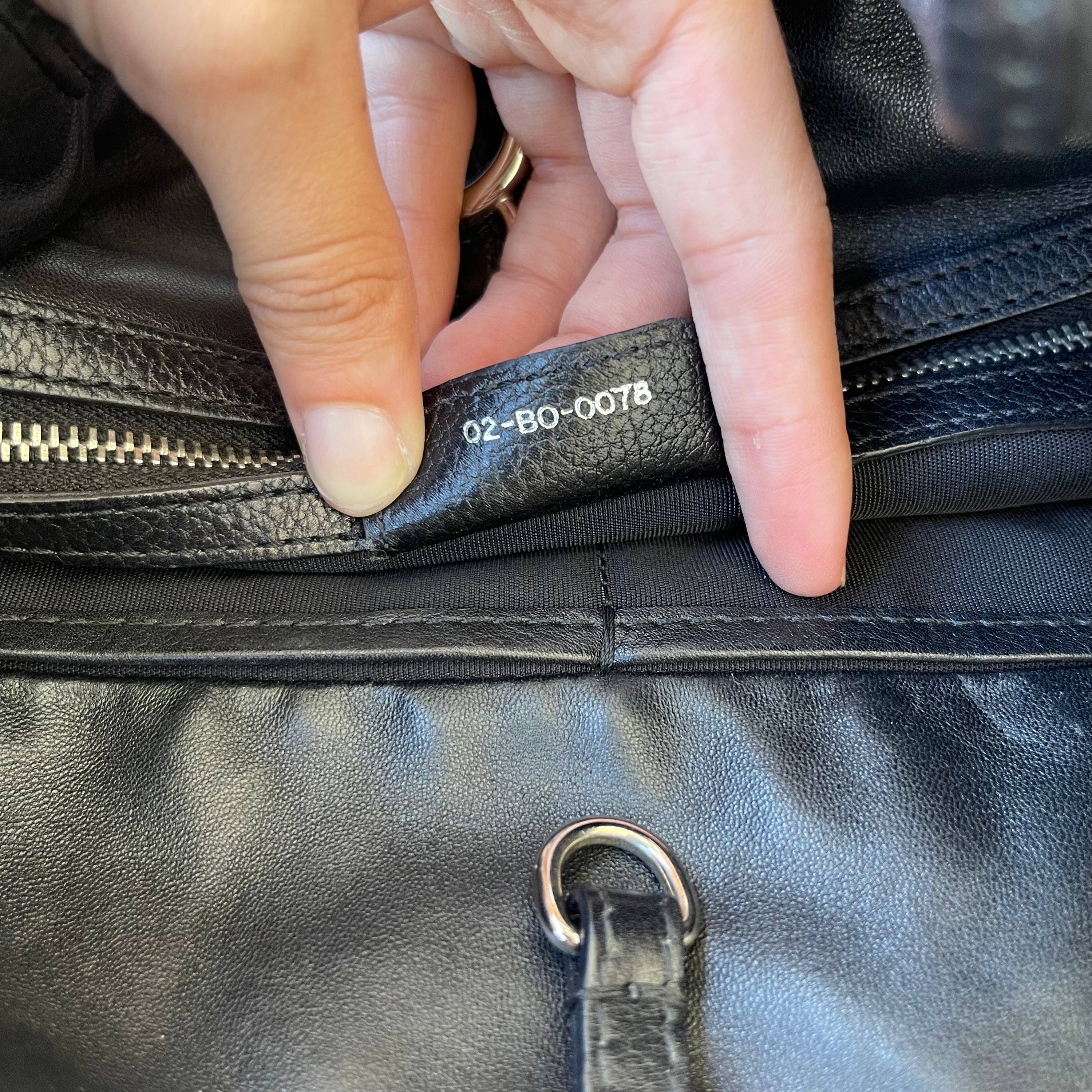 Christian Dior D Leather Shoulder Bag