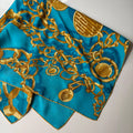 Gucci Turquoise Chain Silk Scarf