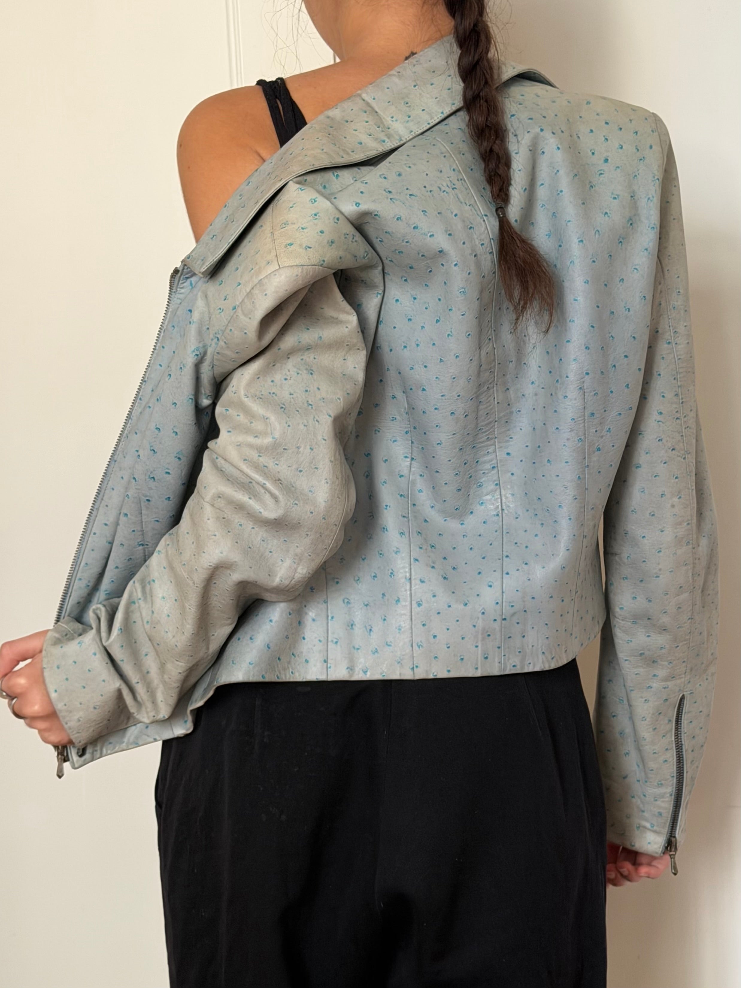Christian Dior by John Galliano F/W 2000 Baby Blue Leather Jacket