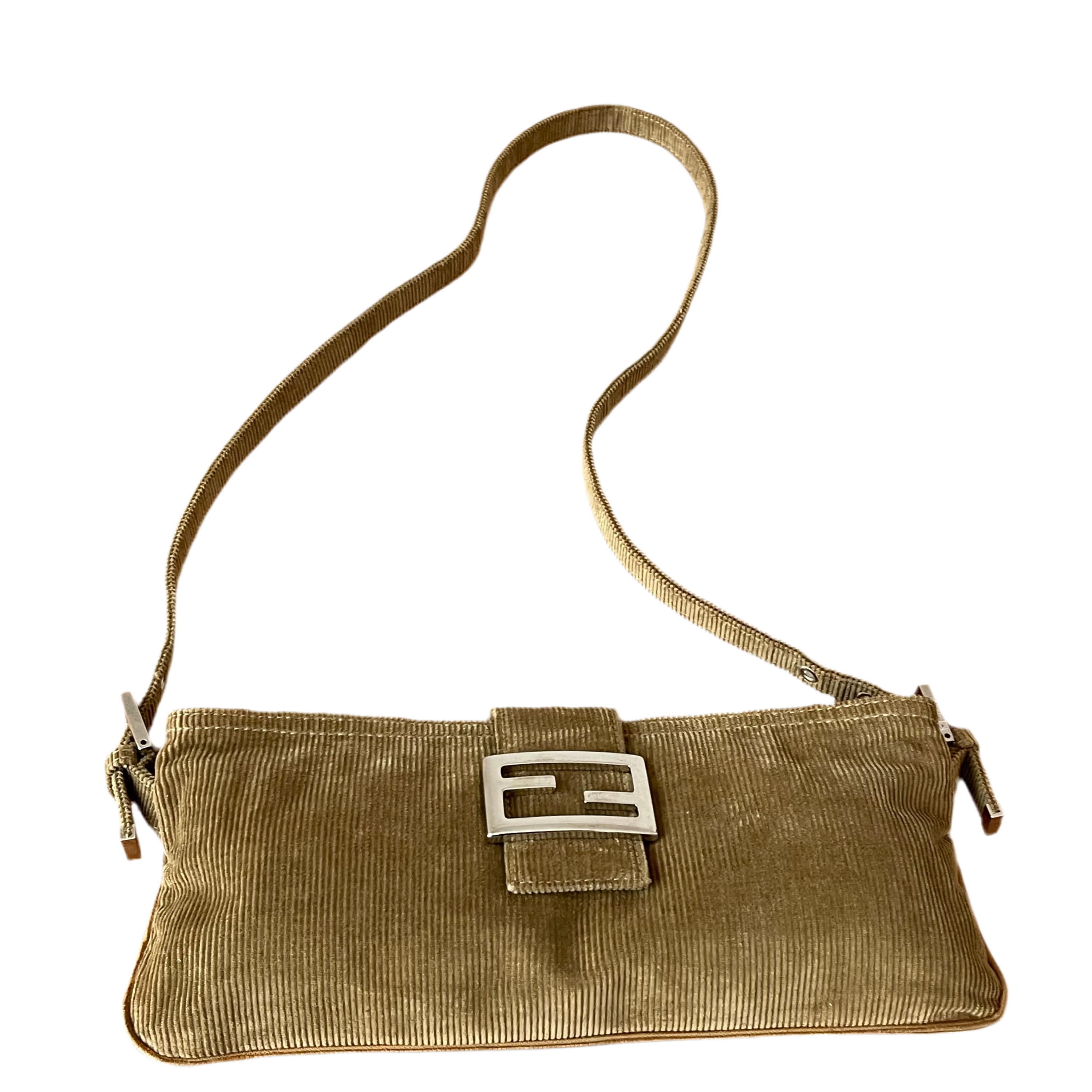 Fendi Corduroy Baguette Crossbody