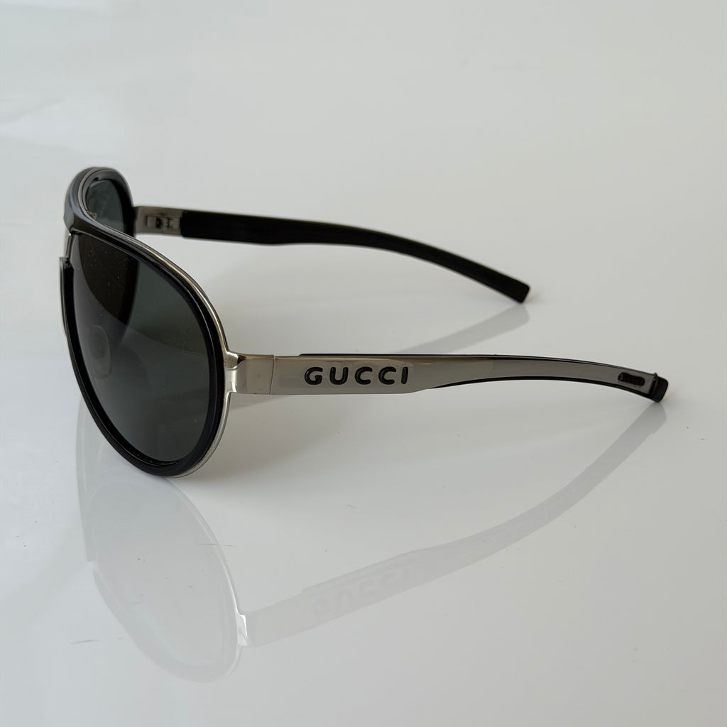 Gucci Silver Aviator Sunglasses