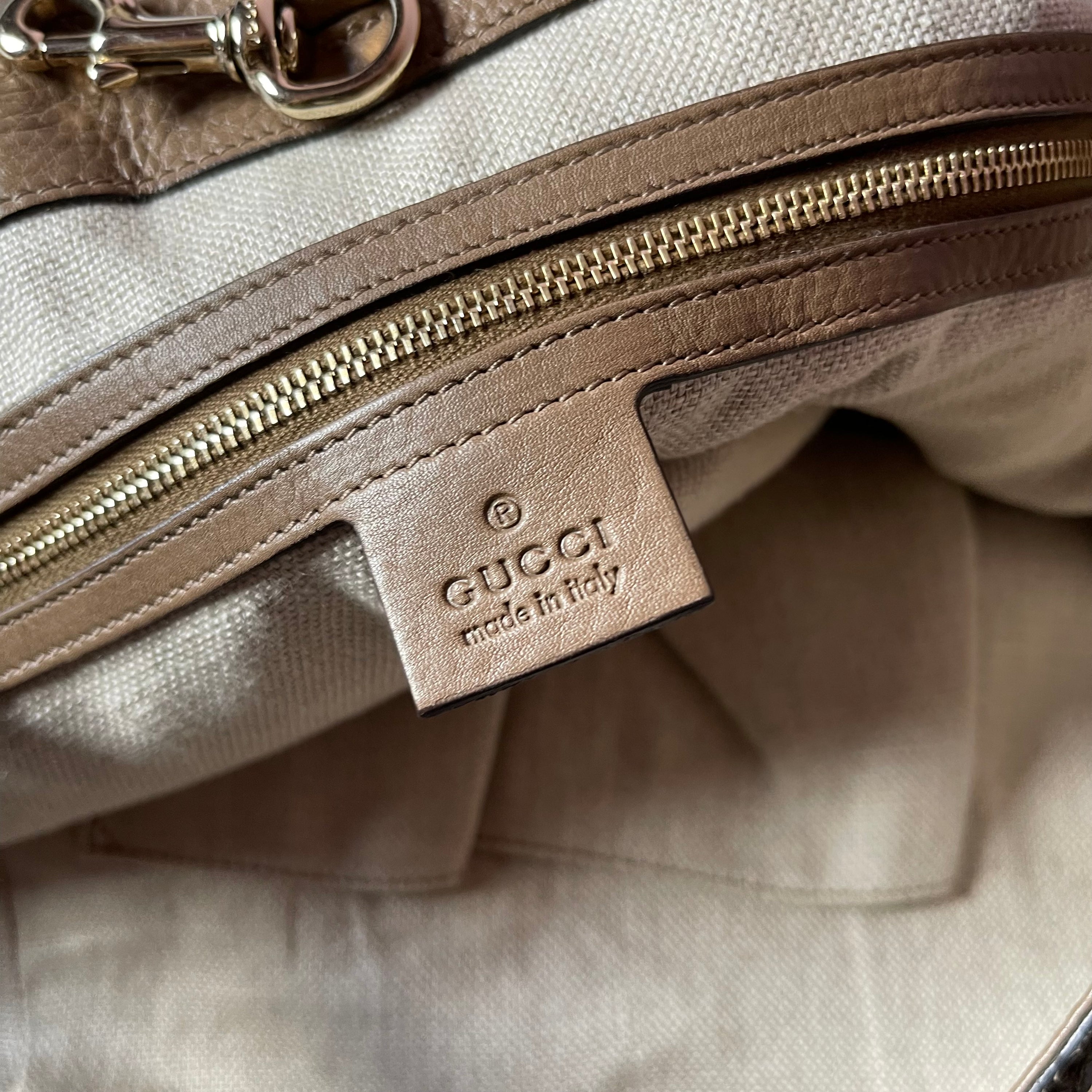Gucci Python Horsebit Tote Bag