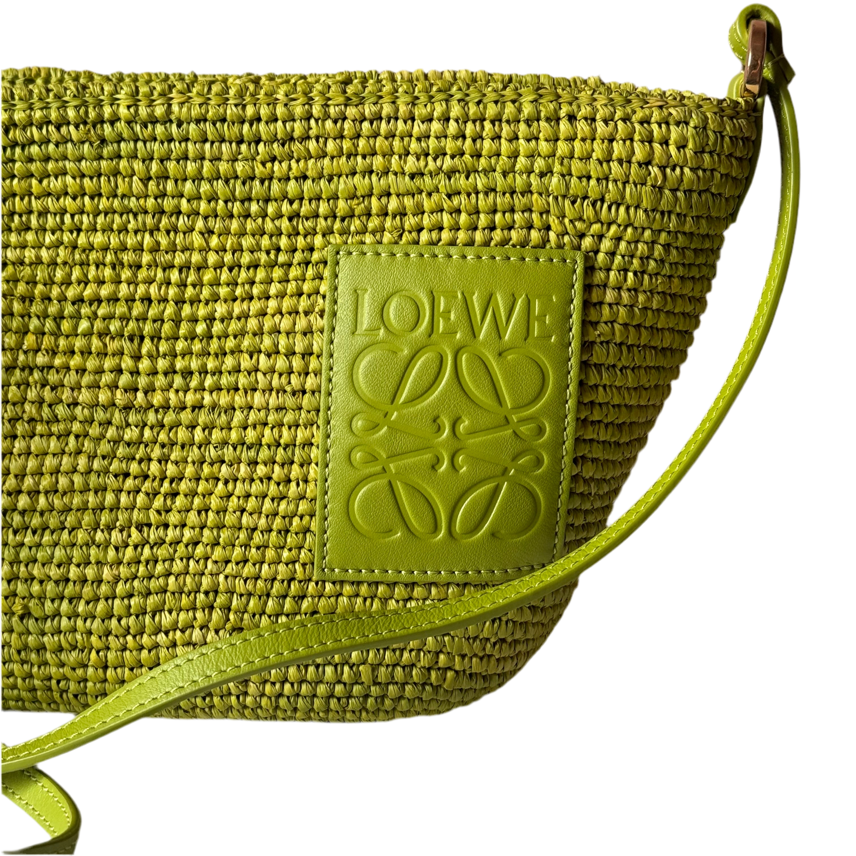 Loewe Green Rafia Bucket