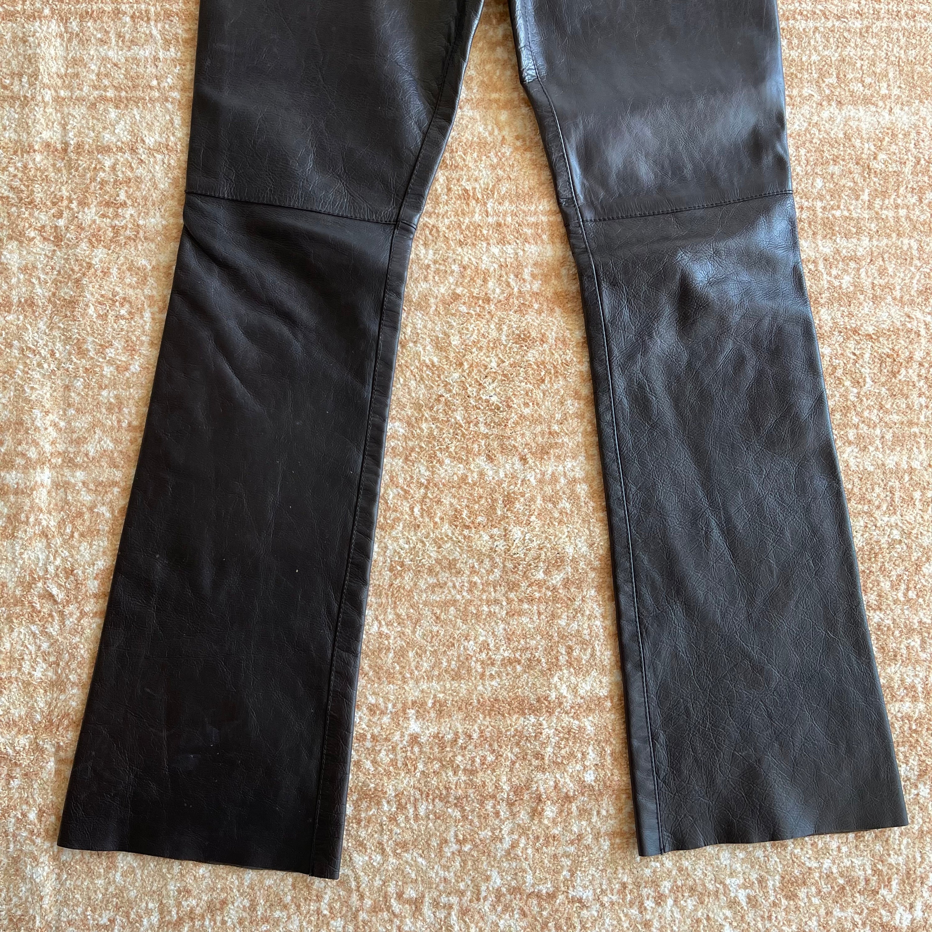 Gucci by Tom Ford Brown Leather Pants