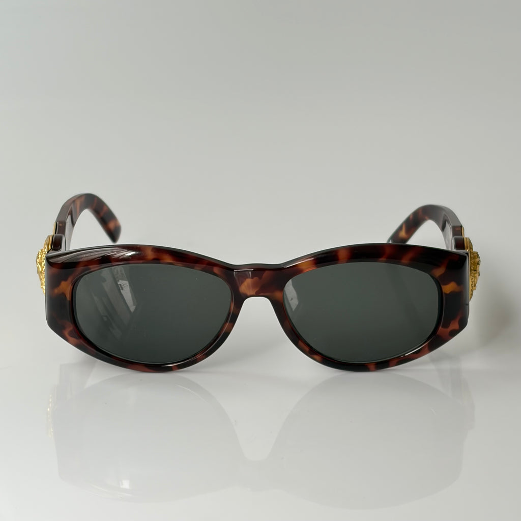 Gianni Versace 90s Medusa Tortoise Sunglasses