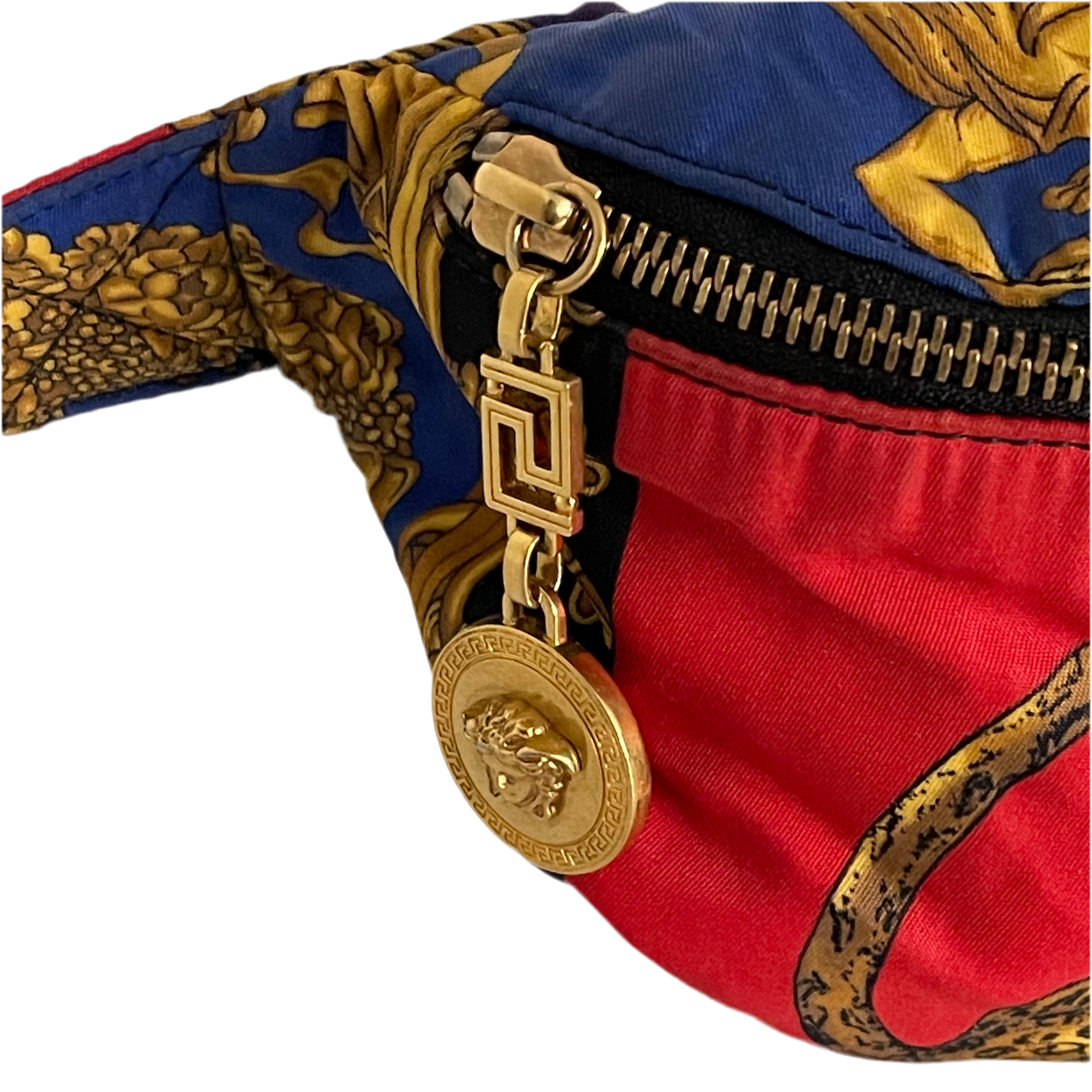 Versace Baroque and Leopard Print Nylon Belt Bag