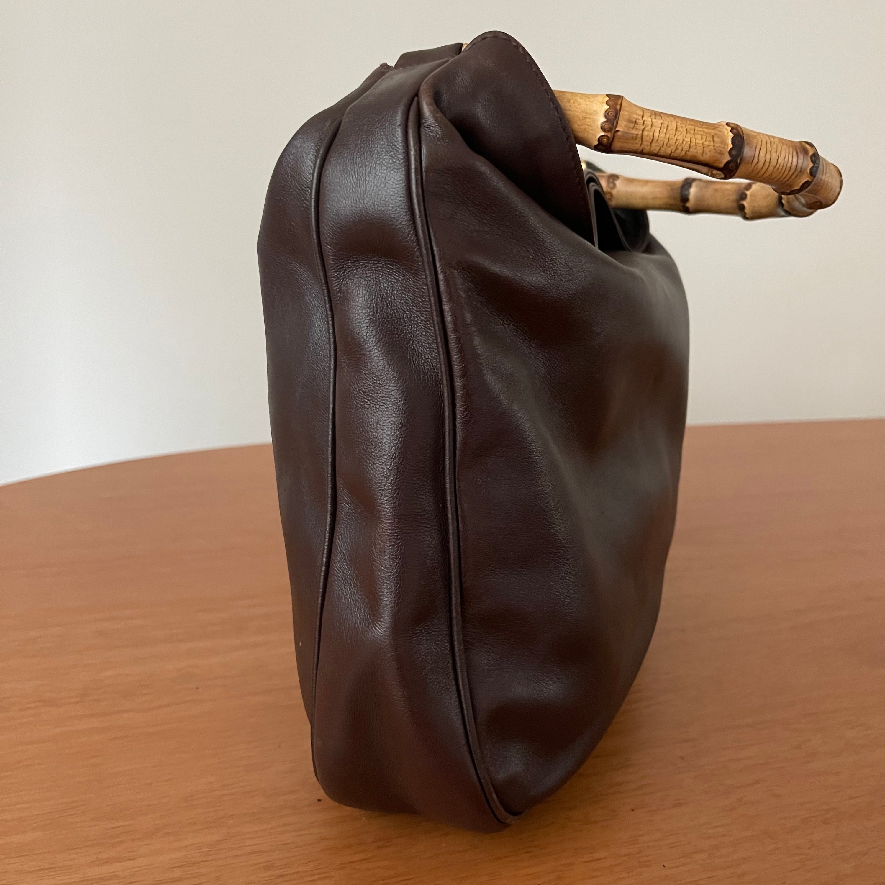 Gucci Bamboo Dark Brown Hobo Shoulder Bag