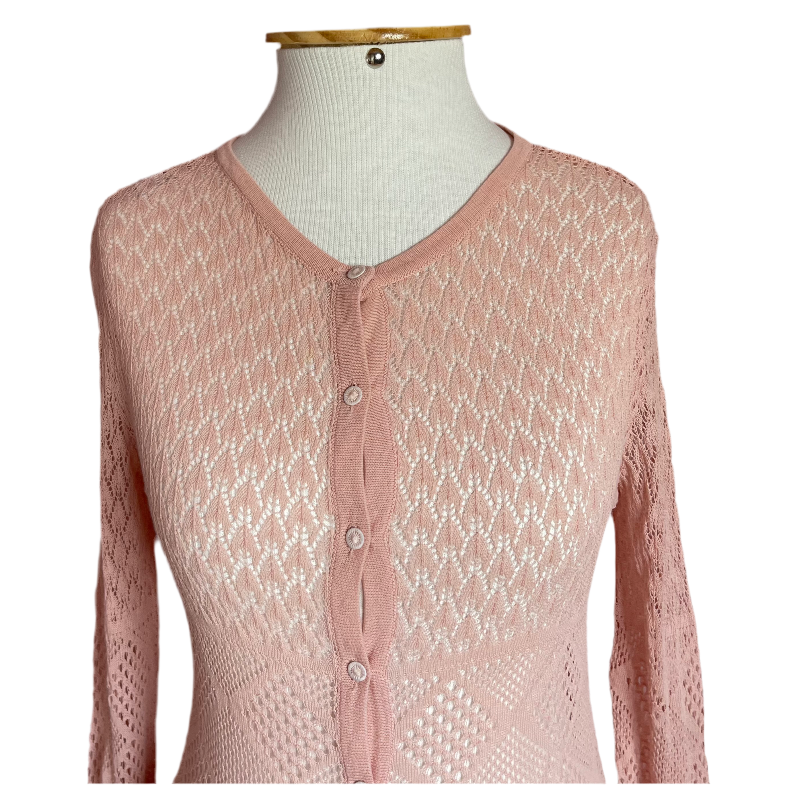 Moschino Embroidered Pink Cardigan