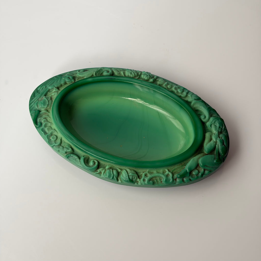 Curt Schlevogt Malachite Glass Bowl
