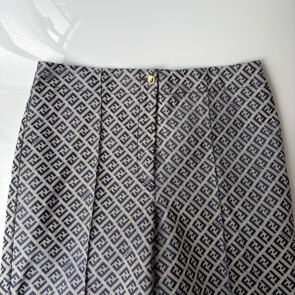 Fendi Blue Monogram Zucchino Pants