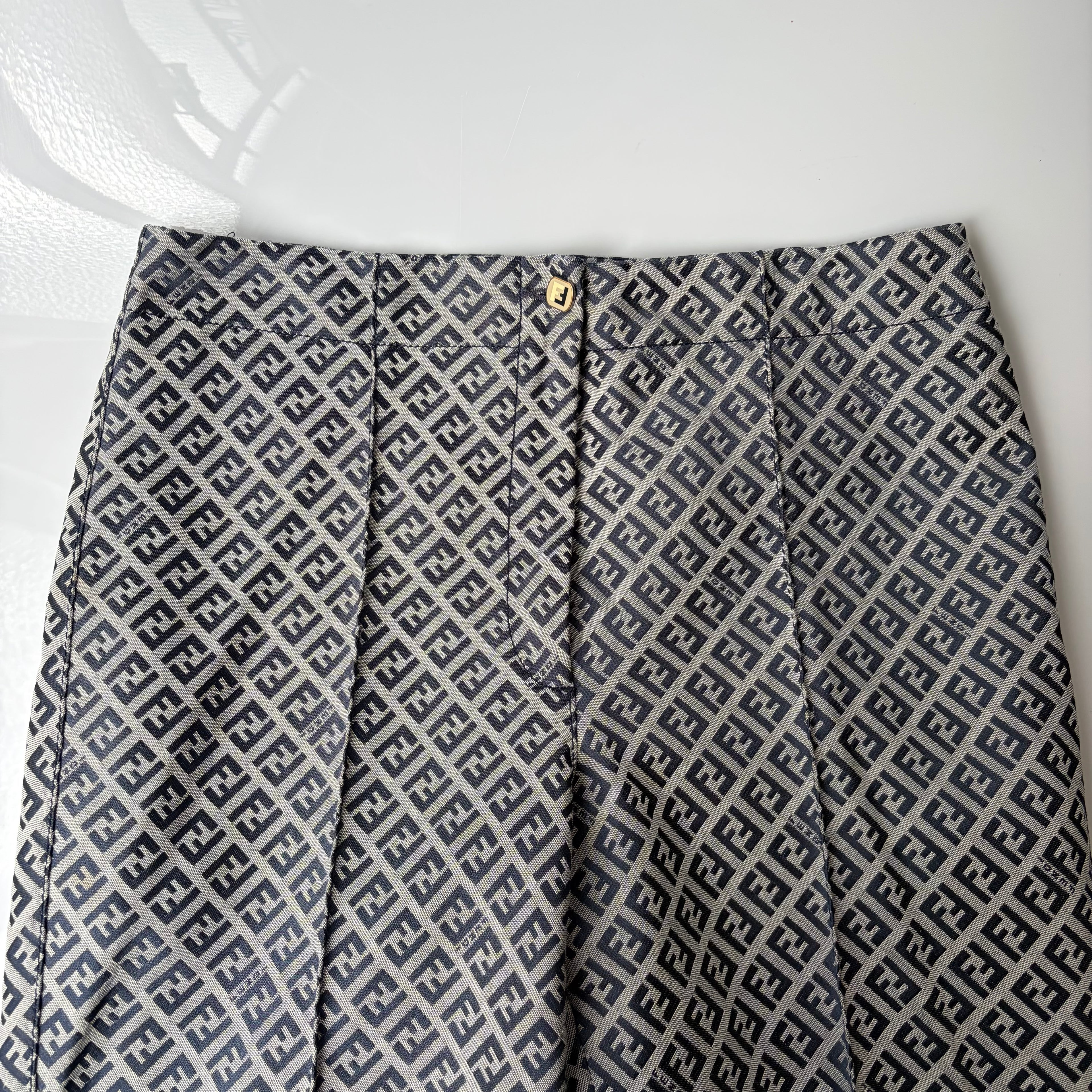Fendi Blue Monogram Zucchino Pants