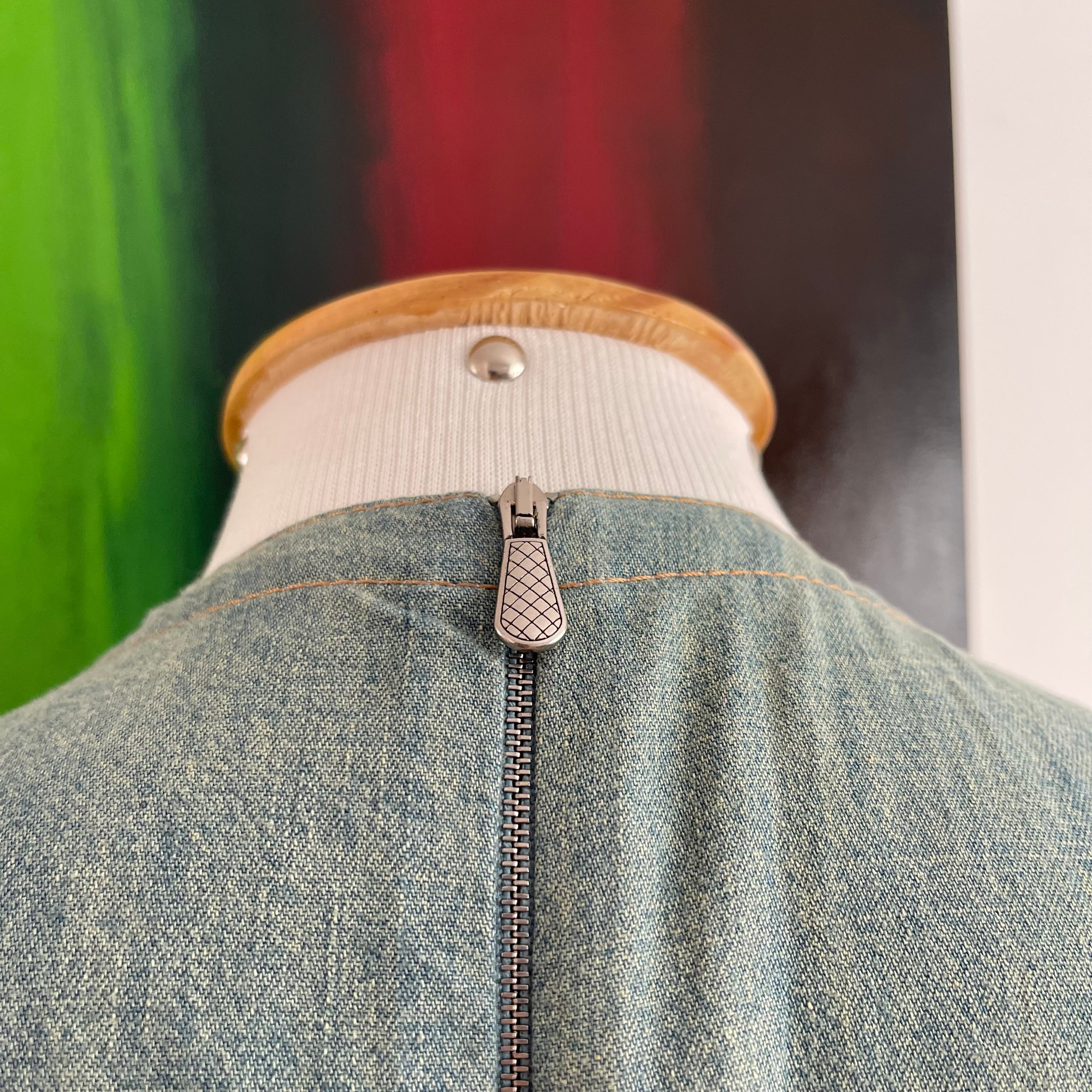 Bottega Veneta Denim dress with Python Effect Details