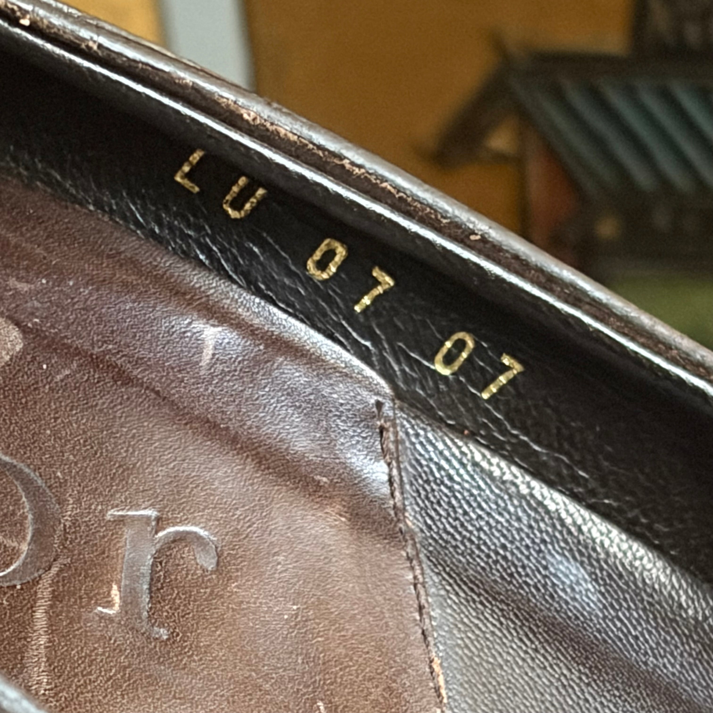 Christian Dior CD Logo Brown Leather Heels