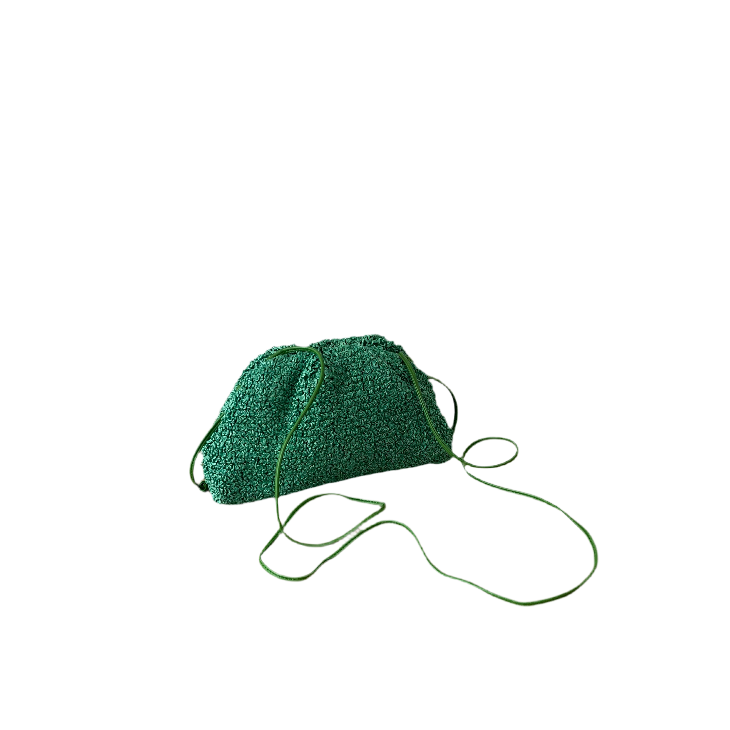 Bottega Veneta Mini Pouch Curly Raffia Effect Clutch Crossbody Bag