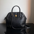 Gianni Versace 90s Crocodile-Embossed Top Handle Bag