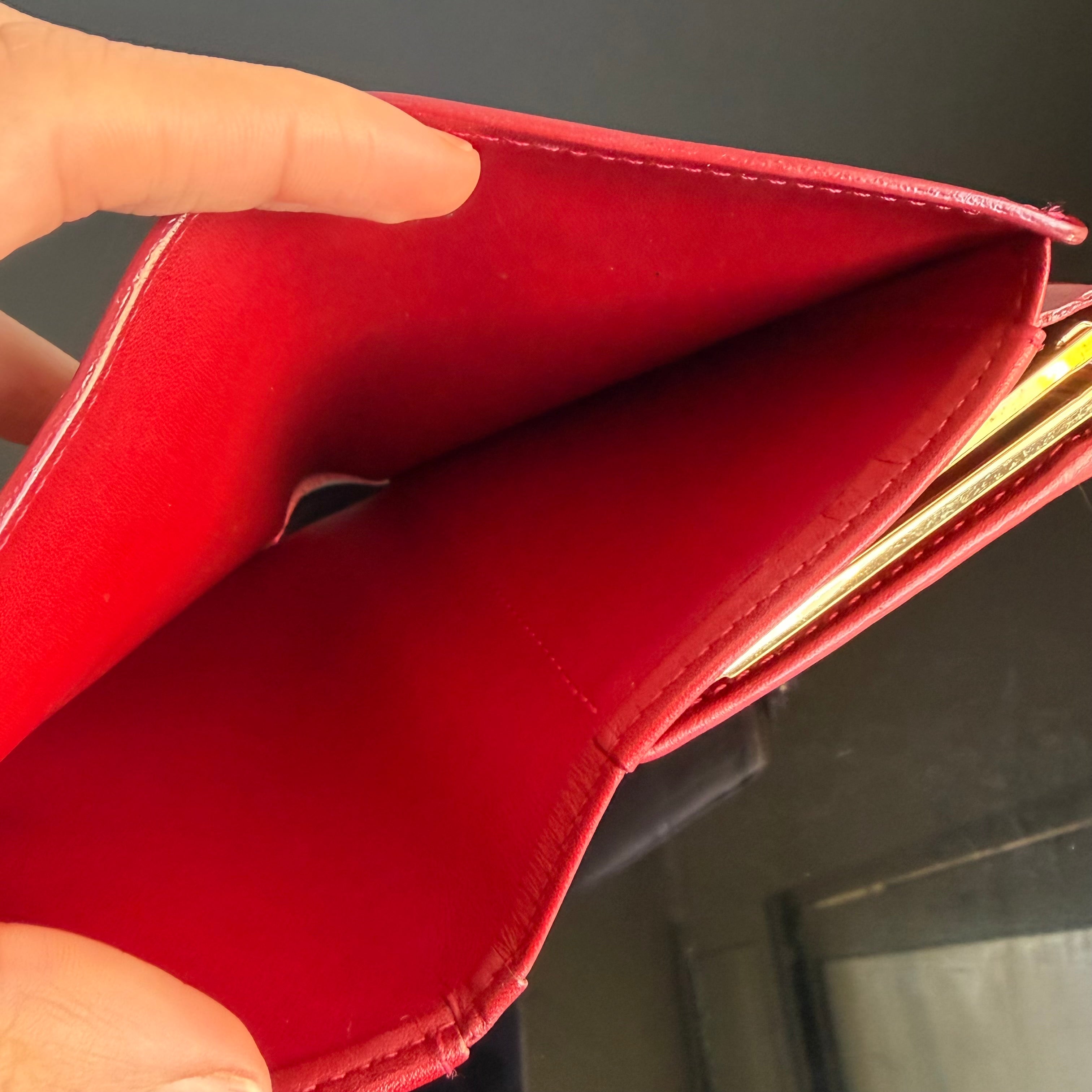 Louis Vuitton Red Vernis Monogram Wallet
