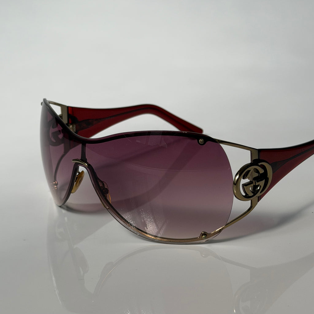 Gucci 2000s Purple Mask Sunglasses