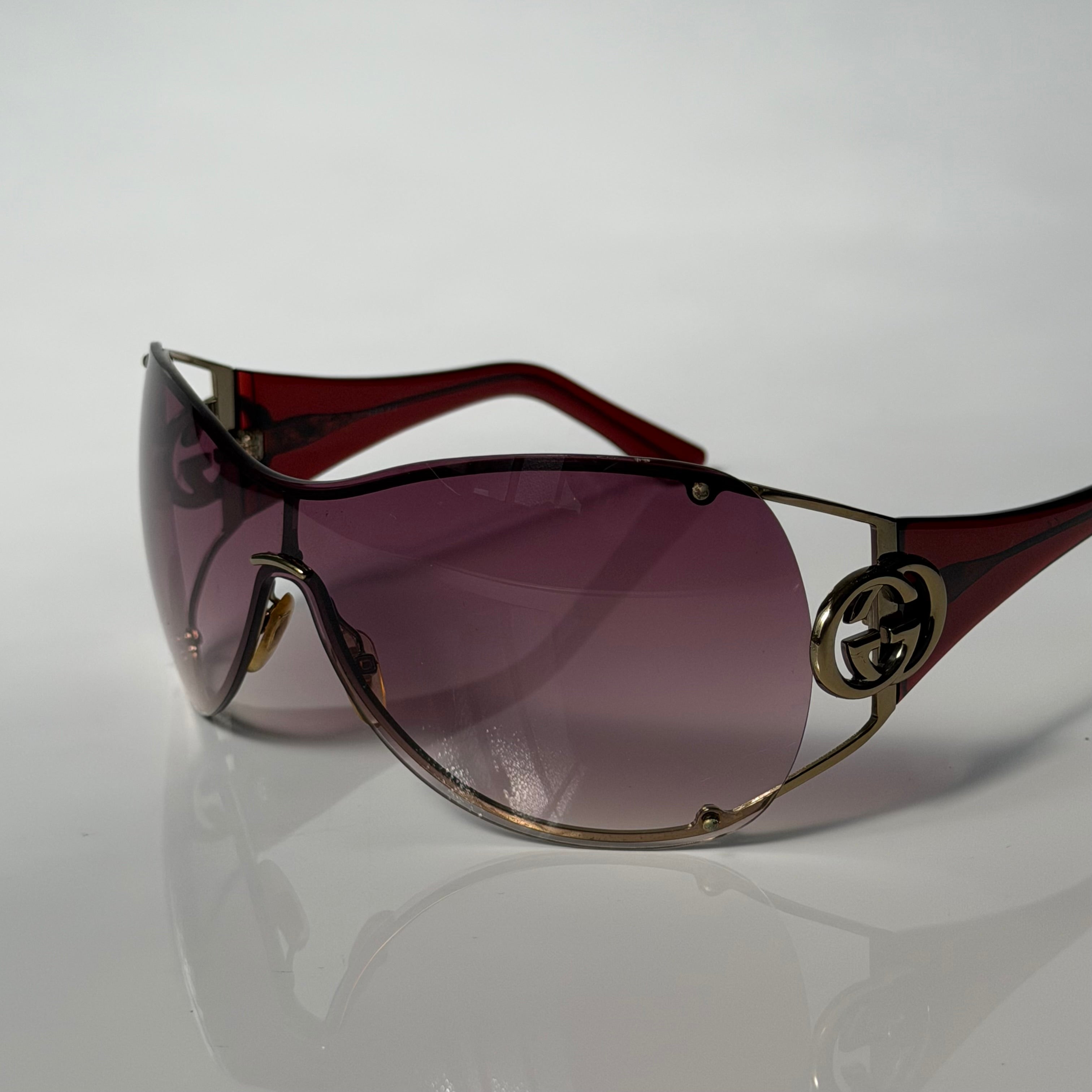 Gucci 2000s Purple Mask Sunglasses