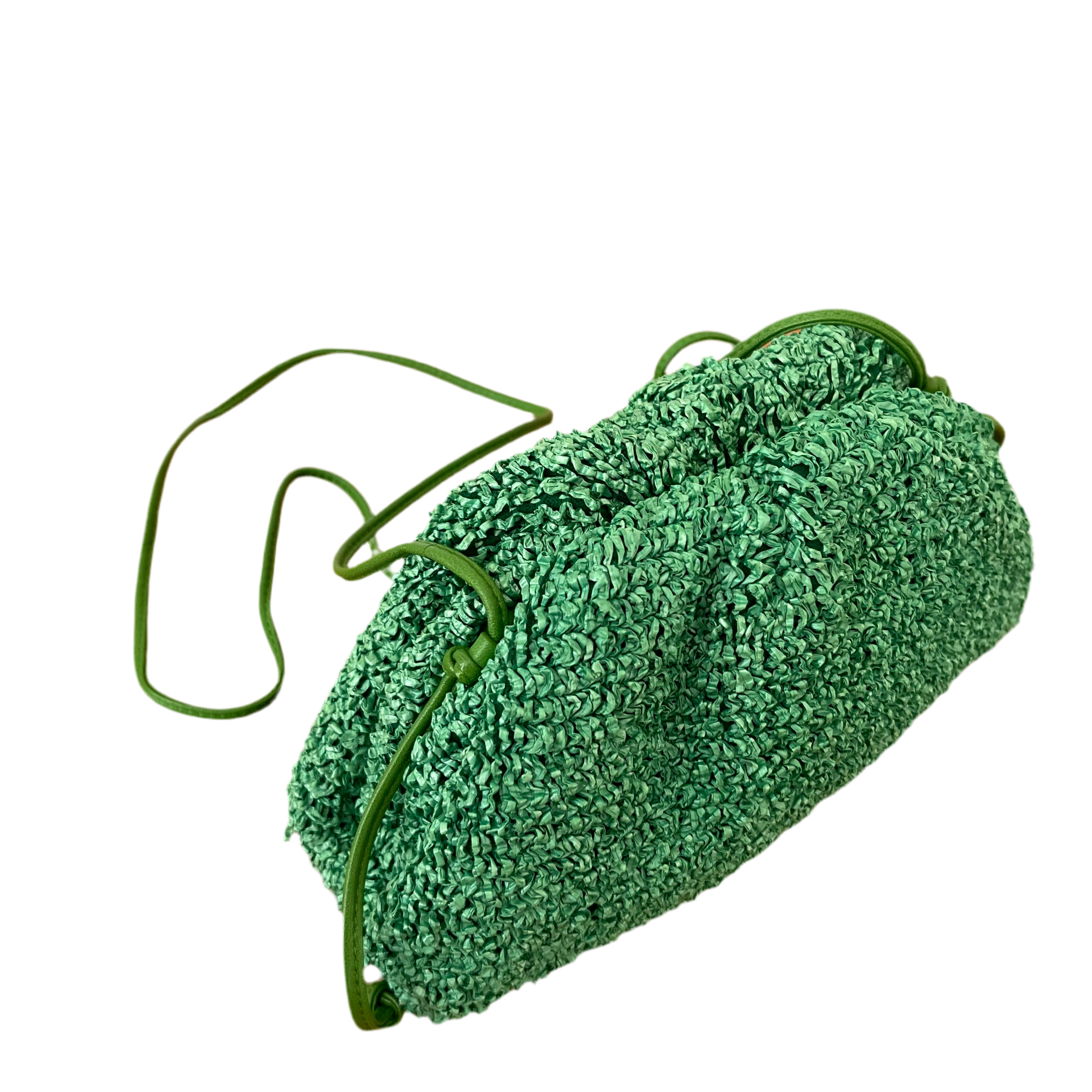 Bottega Veneta Mini Pouch Curly Raffia Effect Clutch Crossbody Bag