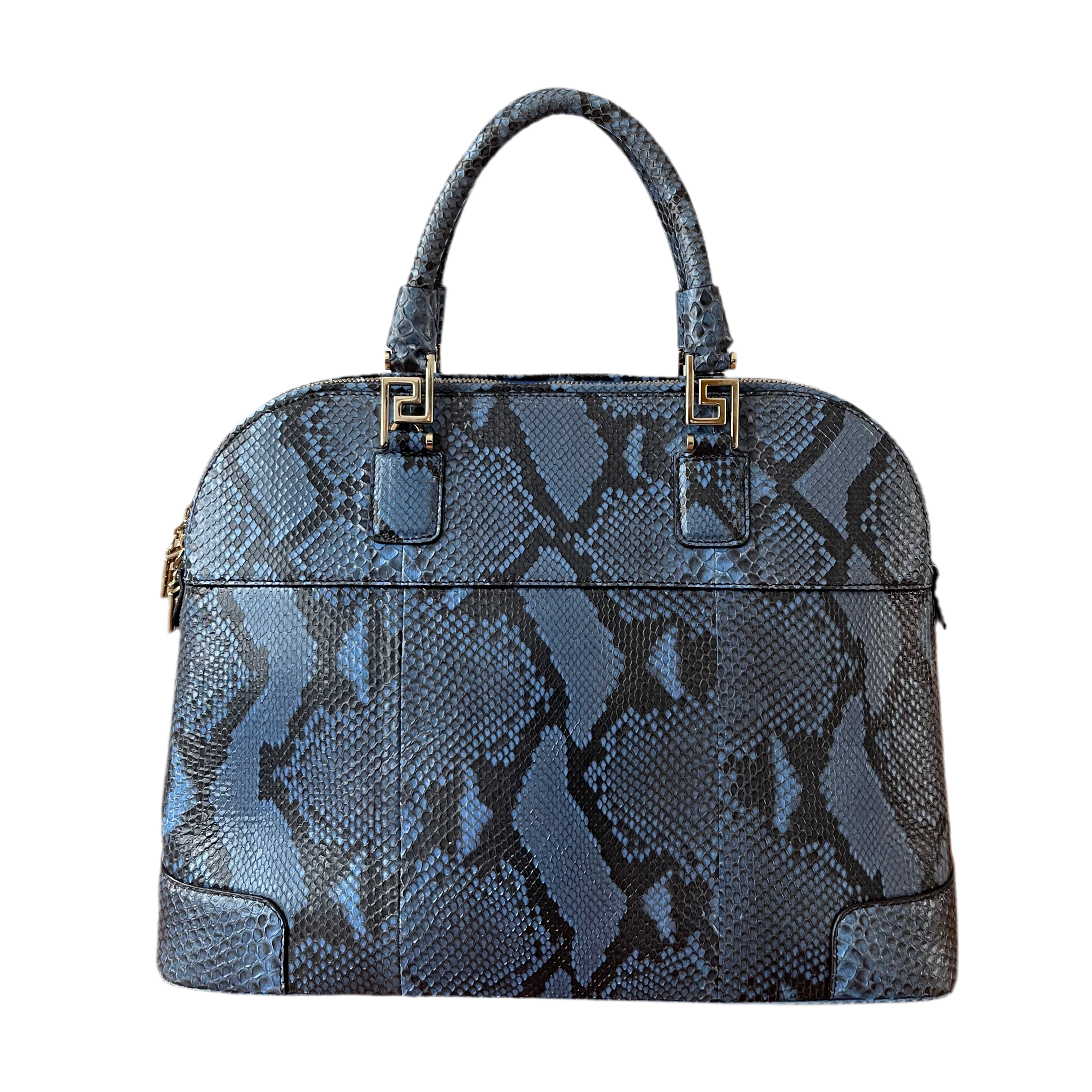 Versace Blue Python Athena Vanitas Bag