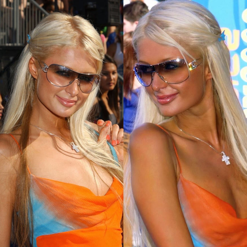 Chanel 2000s Pink Crystal Sunglasses