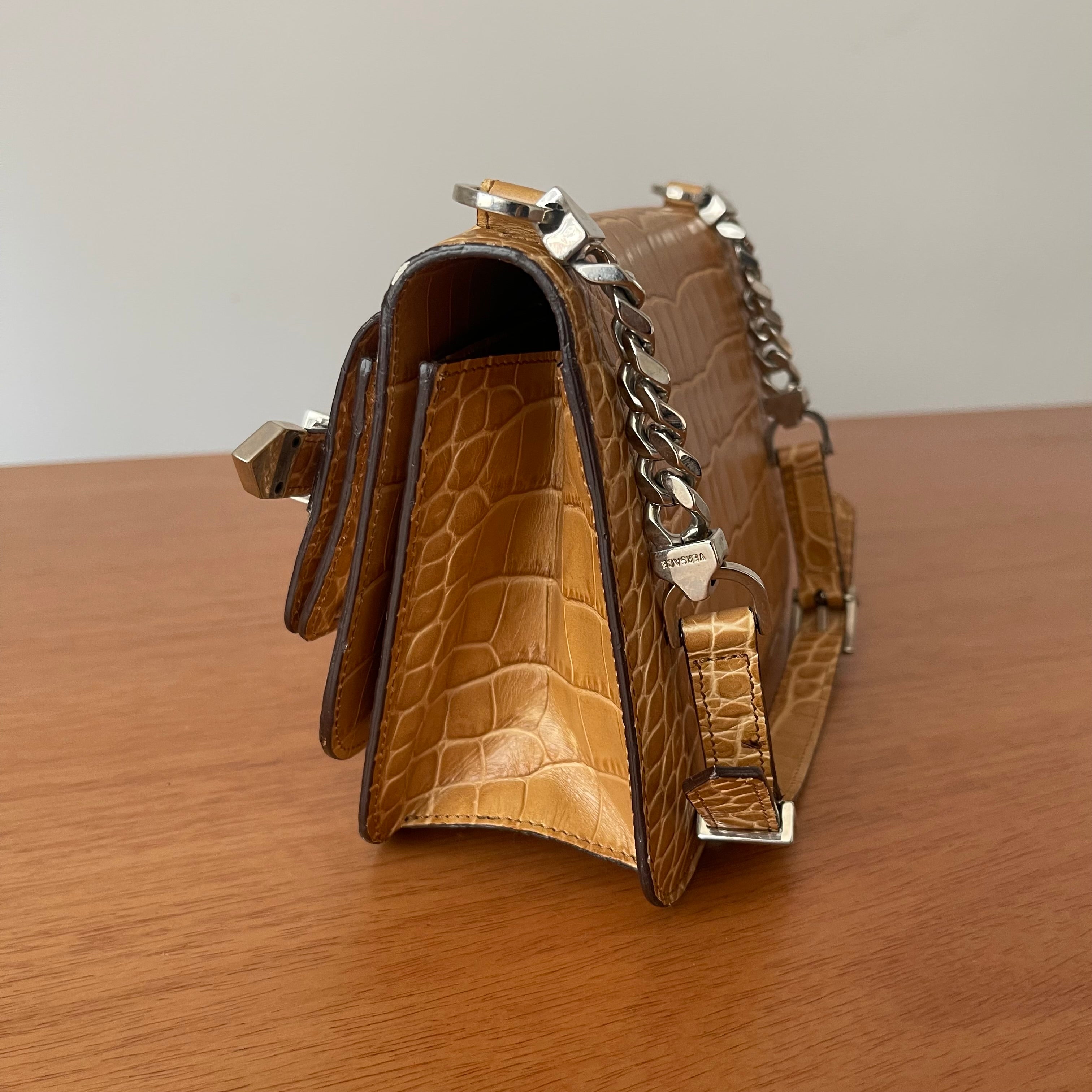 Gianni Versace Croco Shoulder Bag