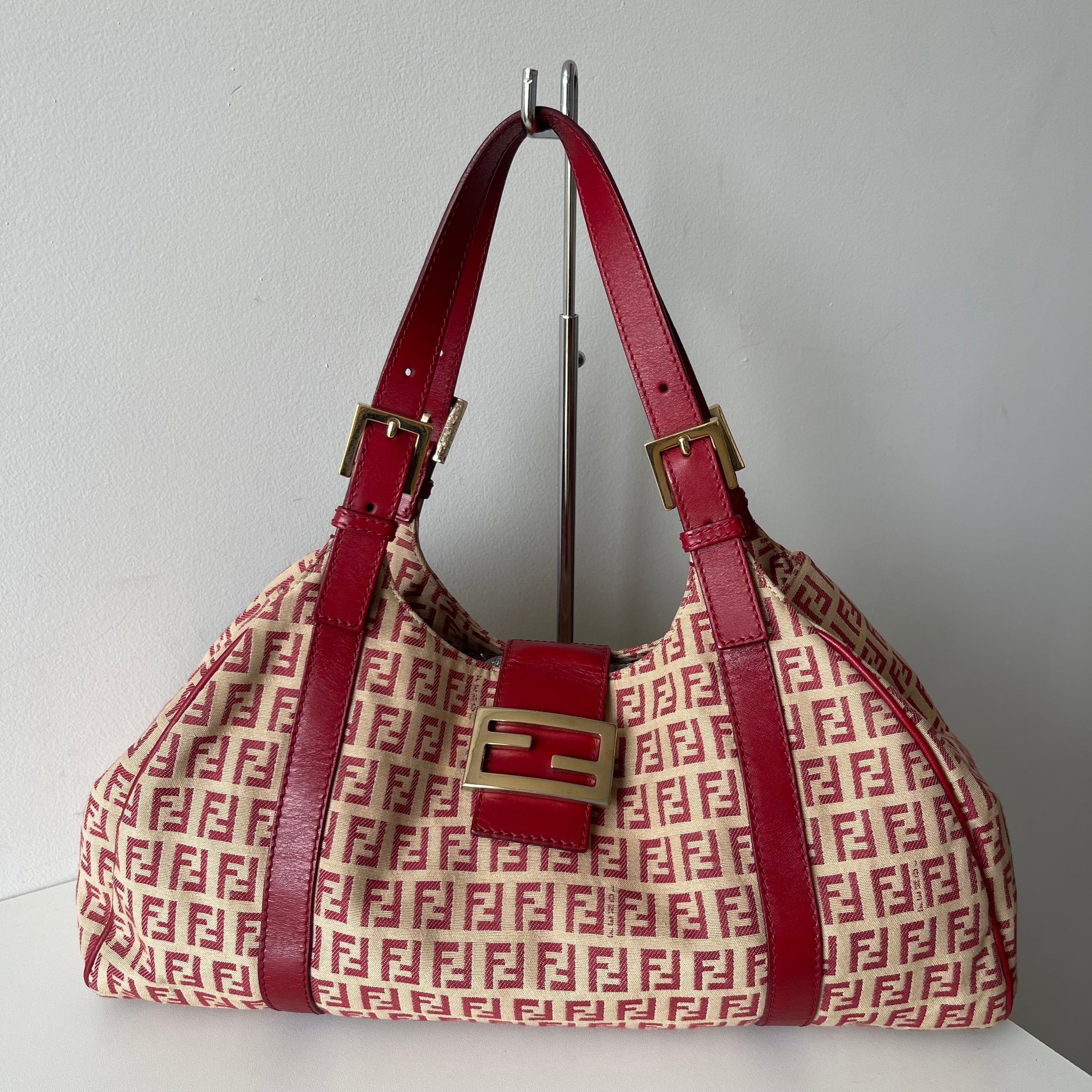 Fendi Red Monogram Shoulder Bag