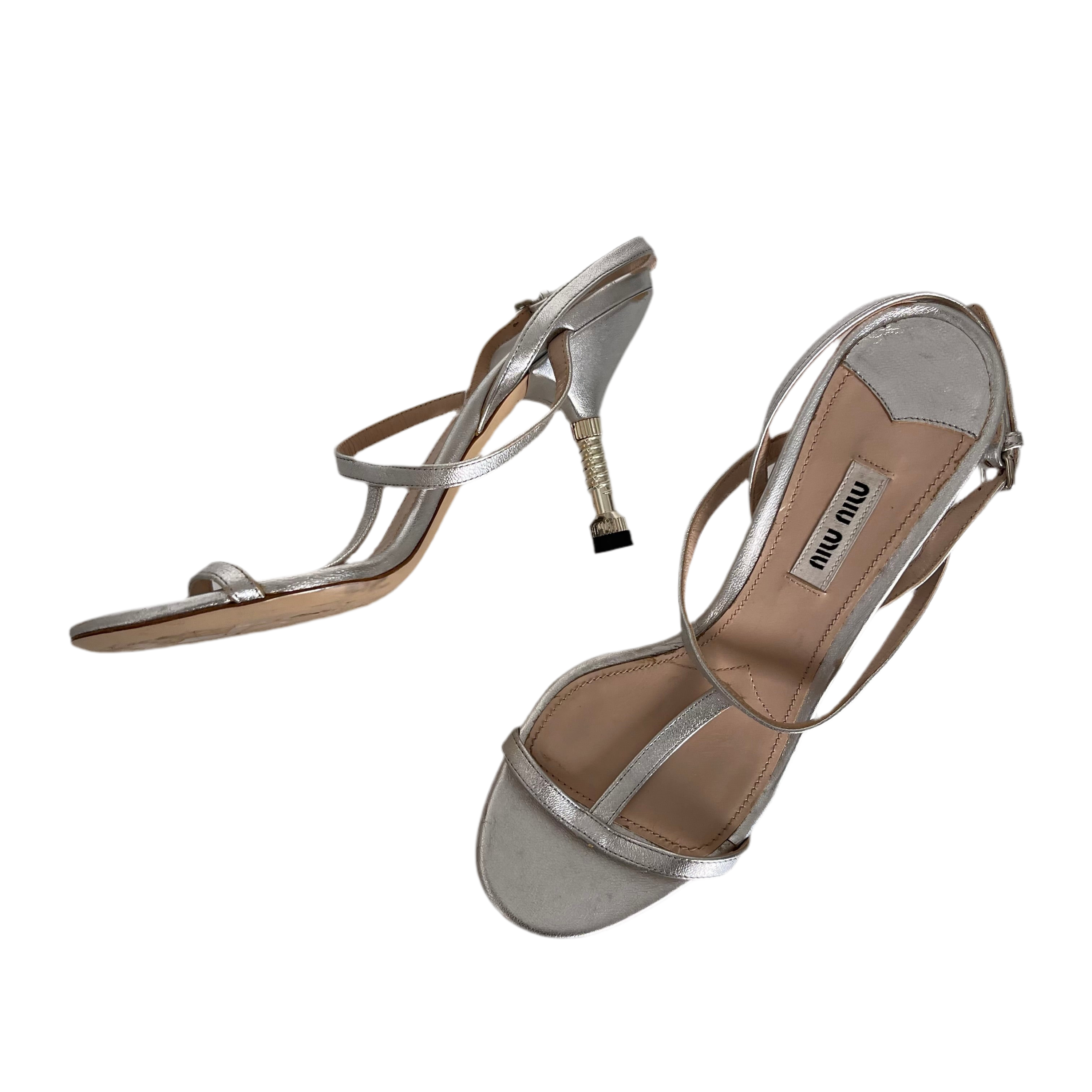Miu Miu Screw Bolt Metallic Sandals