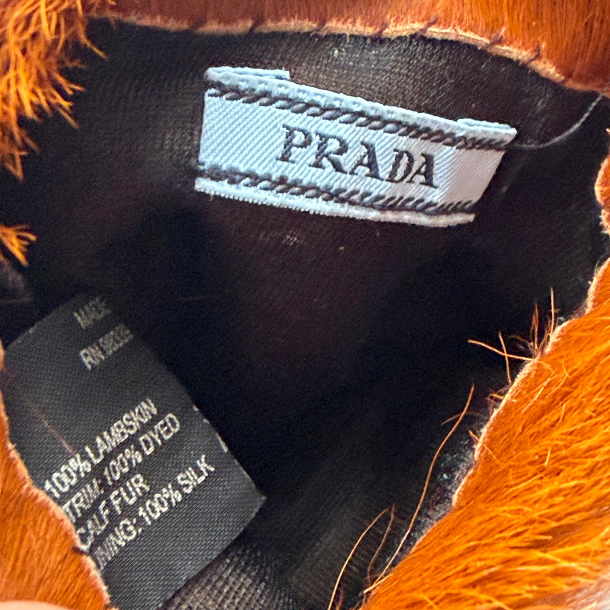 Prada Studded Fur-Cuff Leather Gloves