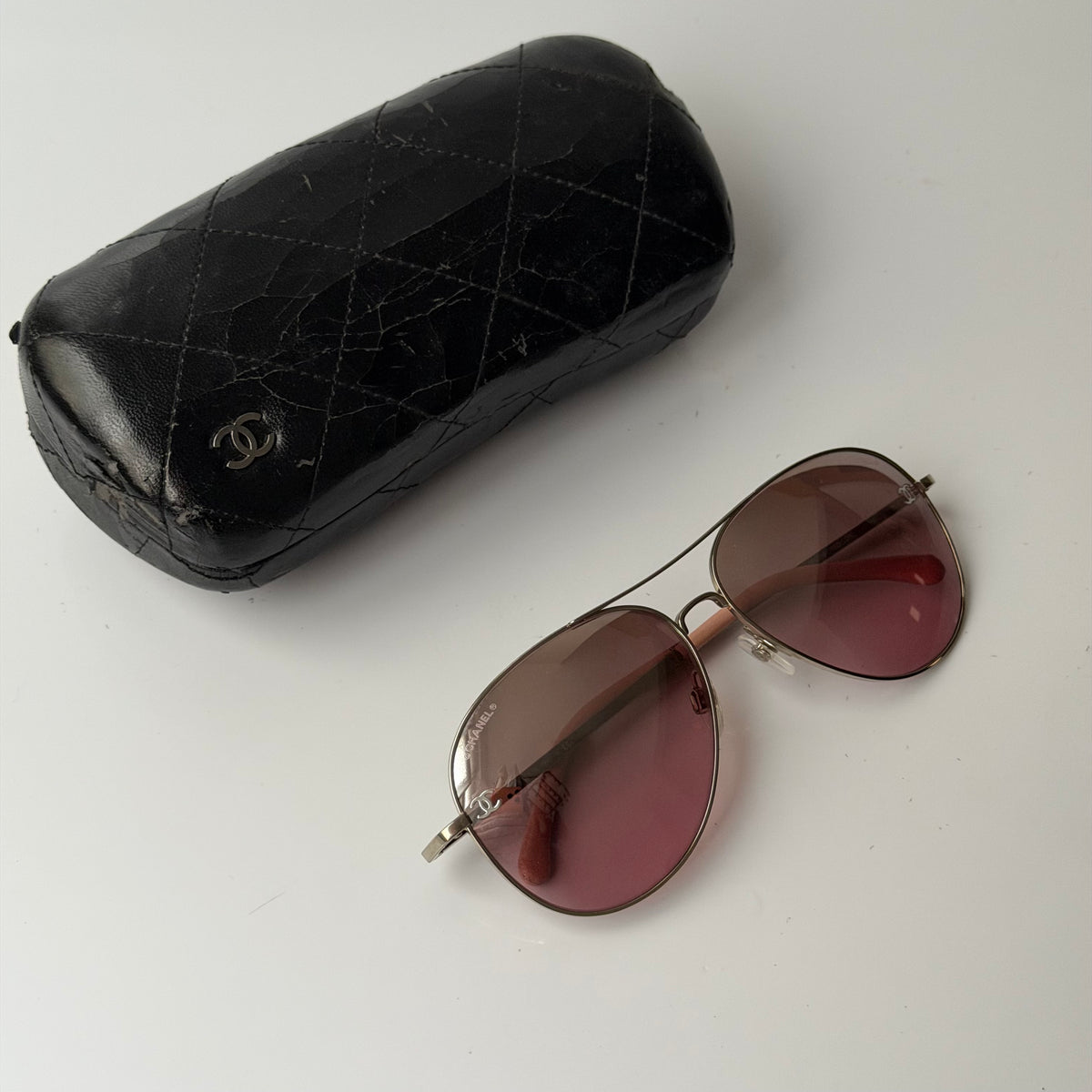 Chanel Pink Aviator Sunglasses