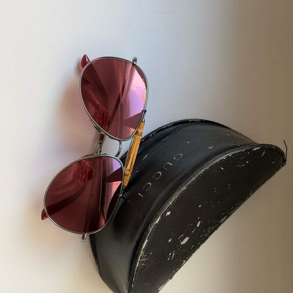 Gucci Bamboo Aviator Red Sunglasses by Tom Ford