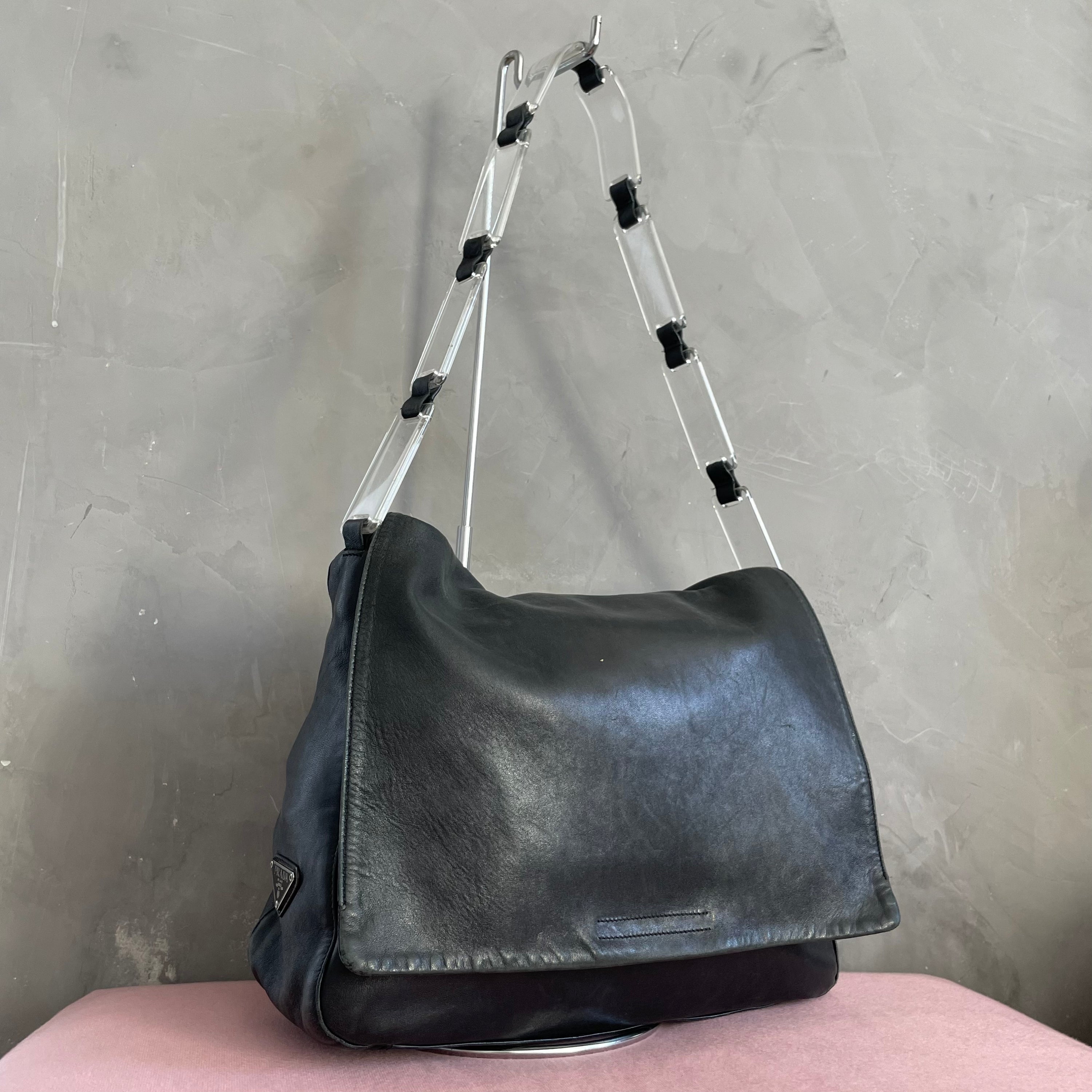 Prada Leather Acrylic Shoulder Bag