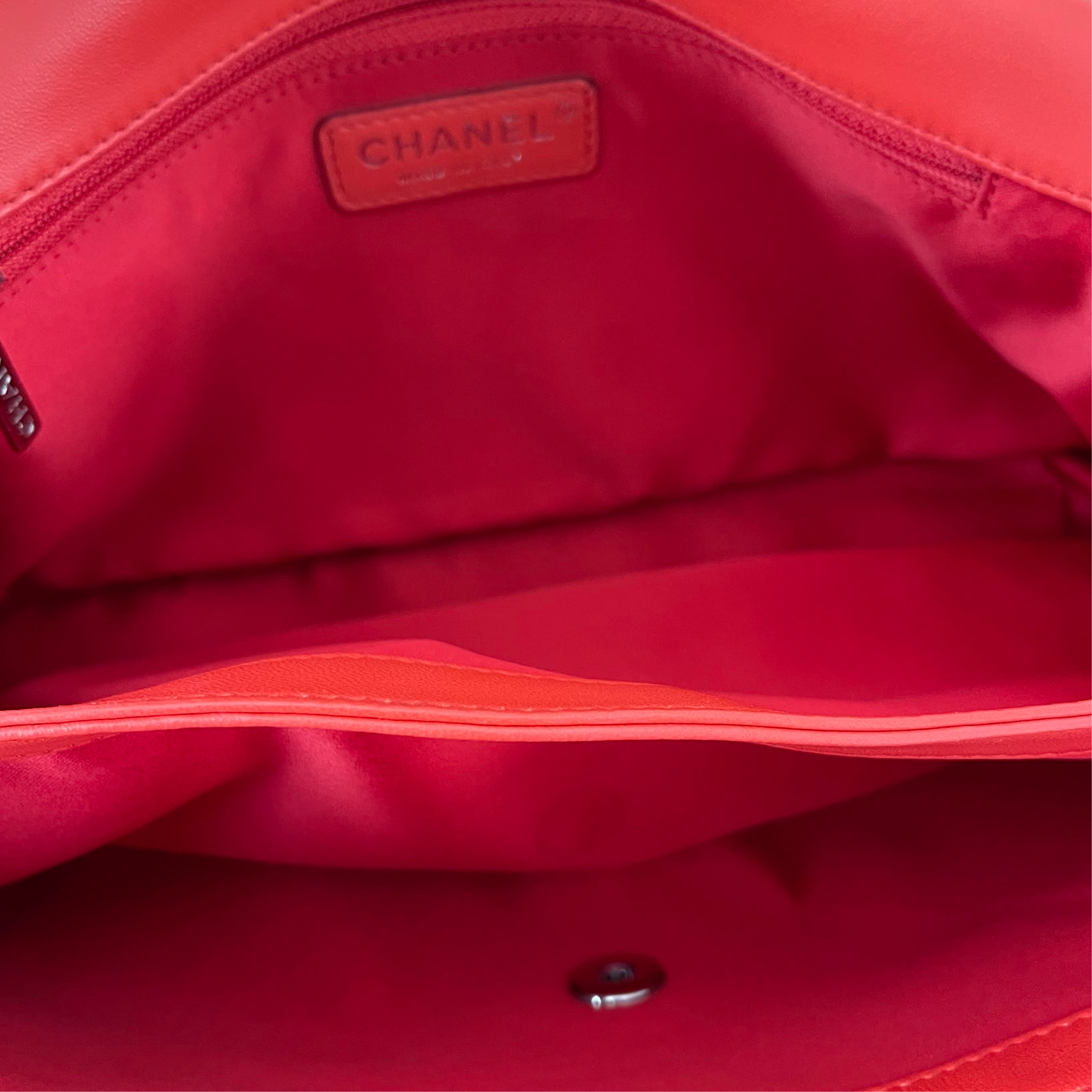 Chanel Wild Stitch Flap Red Lambskin Shoulder Bag