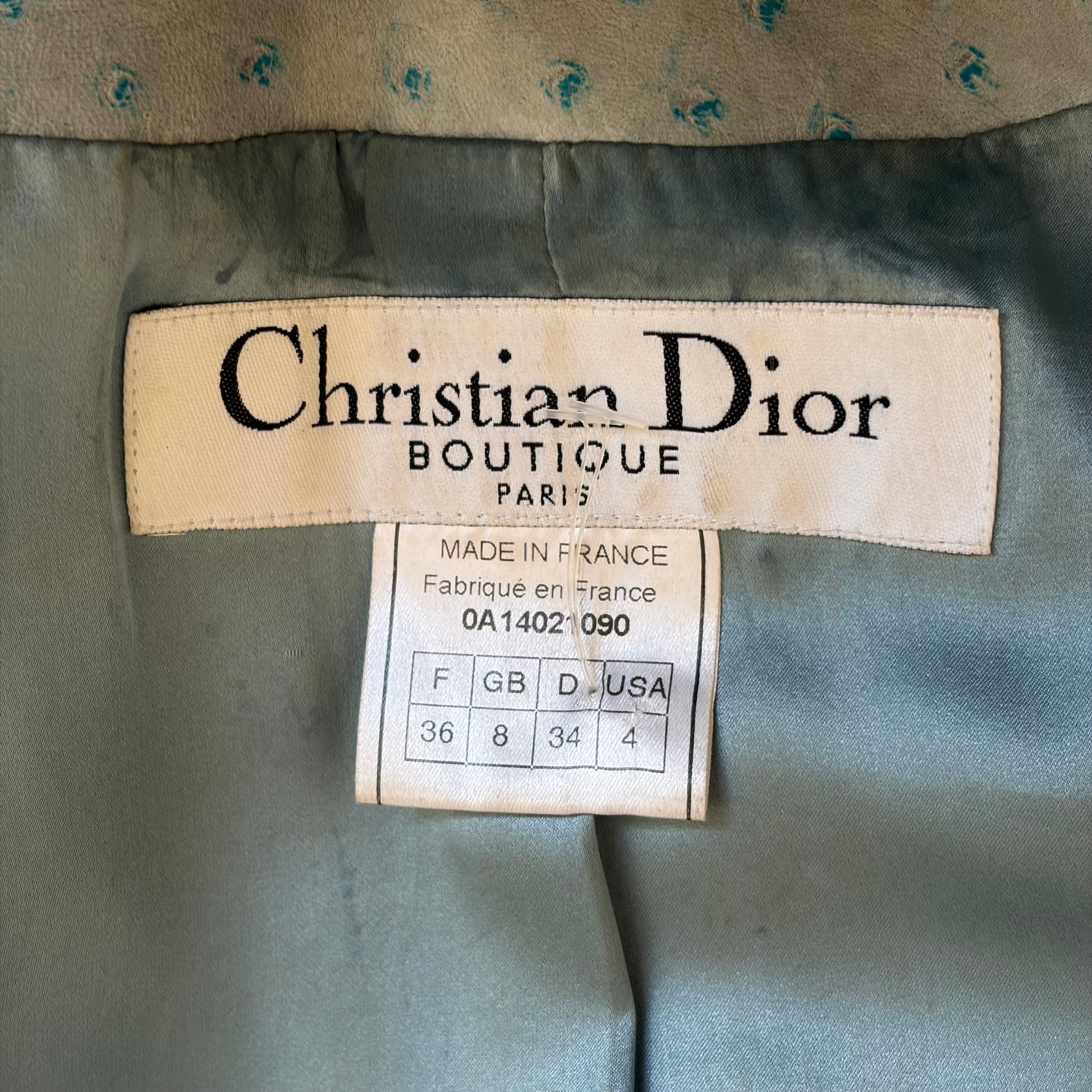Christian Dior by John Galliano F/W 2000 Baby Blue Leather Jacket