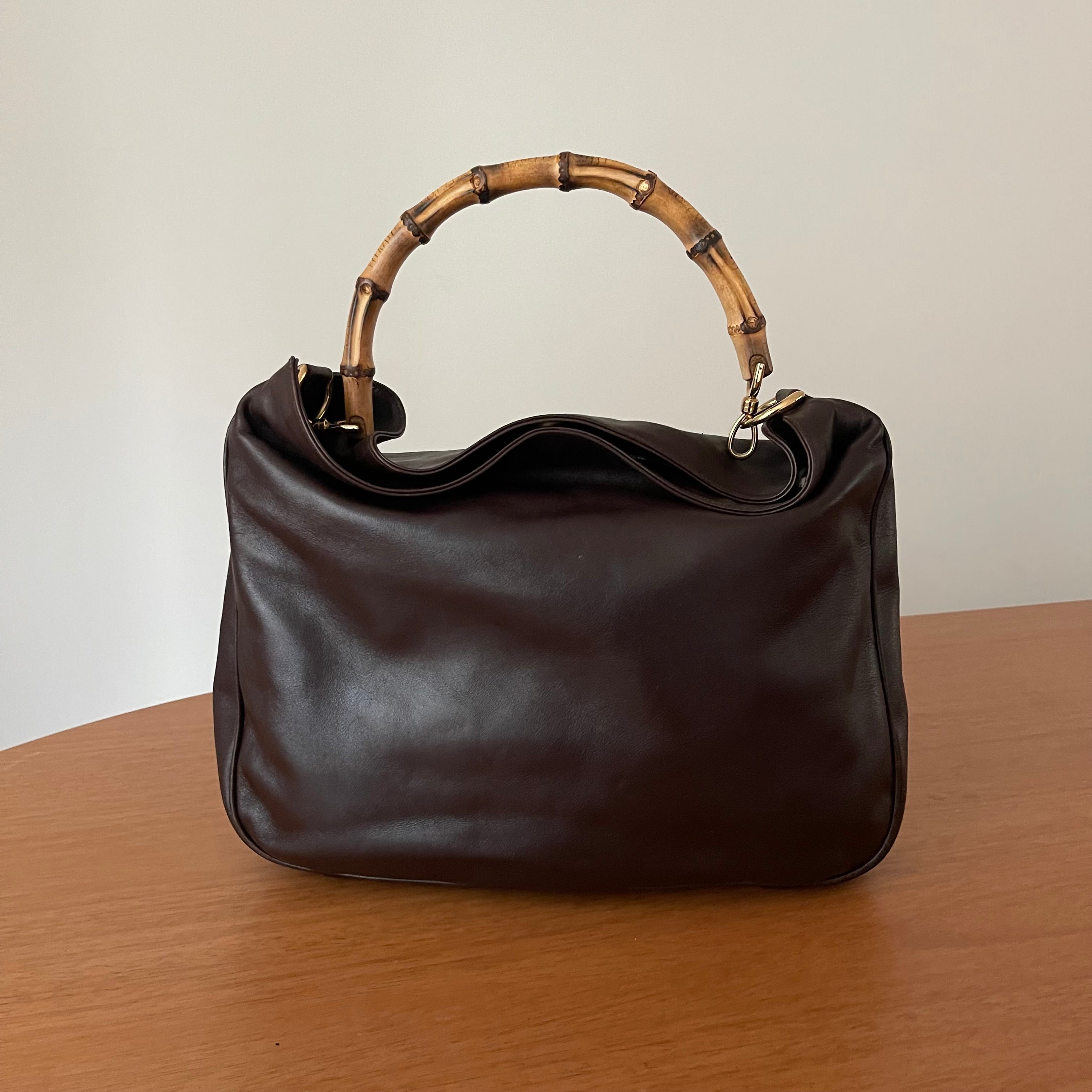 Gucci Bamboo Dark Brown Hobo Shoulder Bag