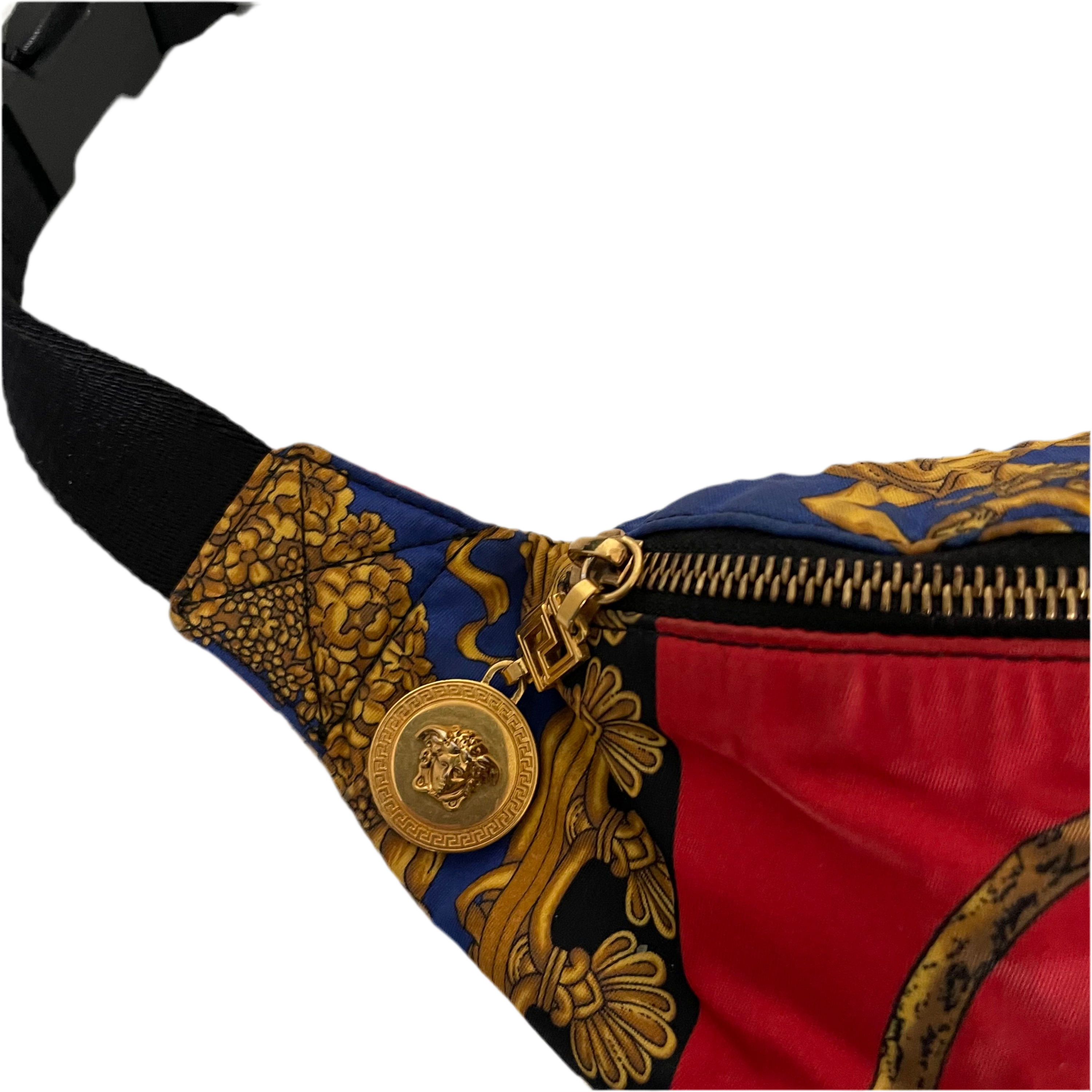 Versace Baroque and Leopard Print Nylon Belt Bag