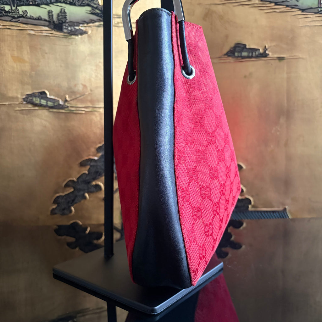 Gucci 90’s Red GG Drawstring Shoulder Bag by Tom Ford