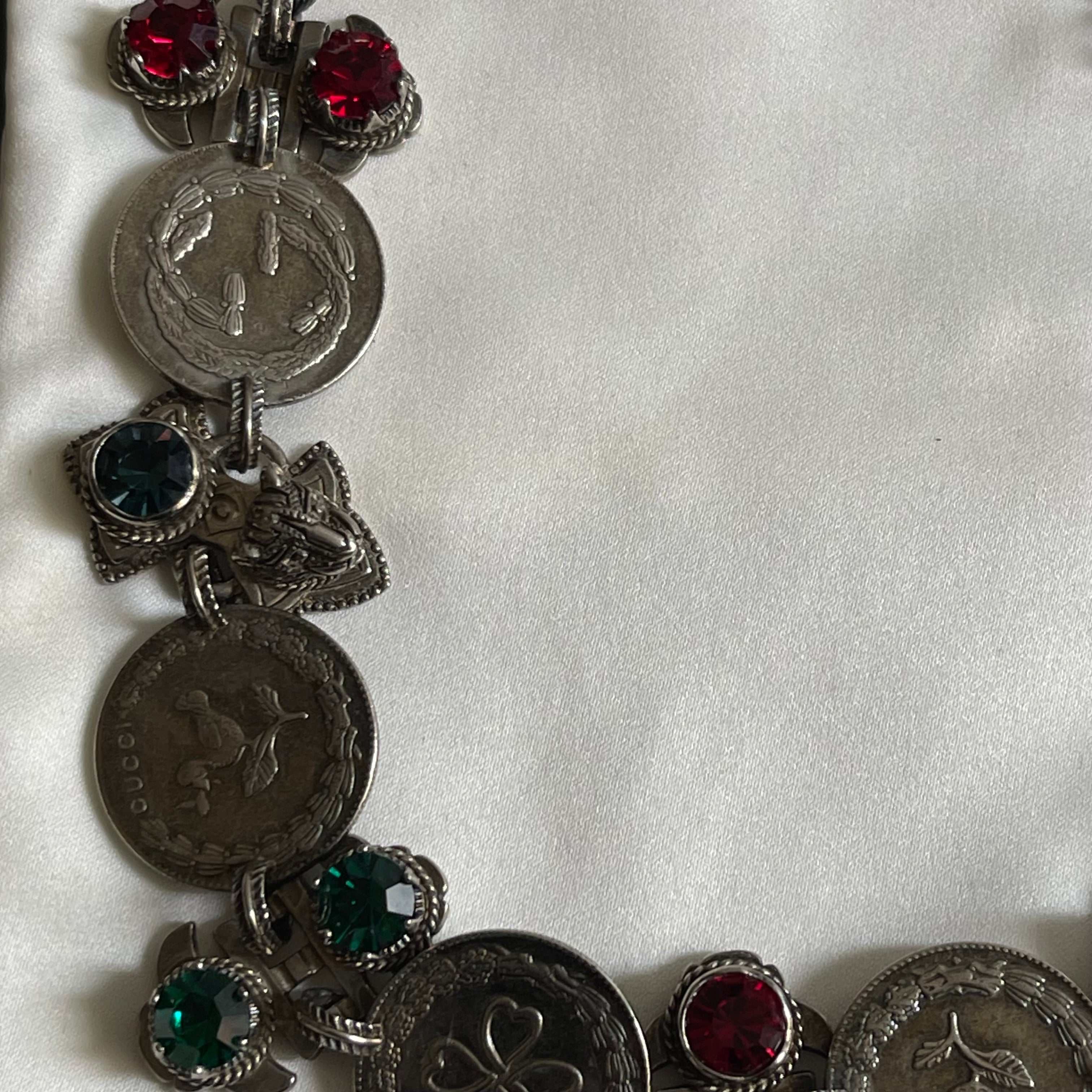 Gucci Crystal & Coin Statement Necklace