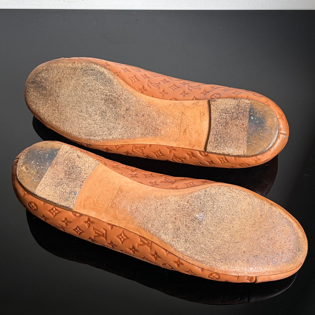 Louis Vuitton Debbie Leather Monogram Flats